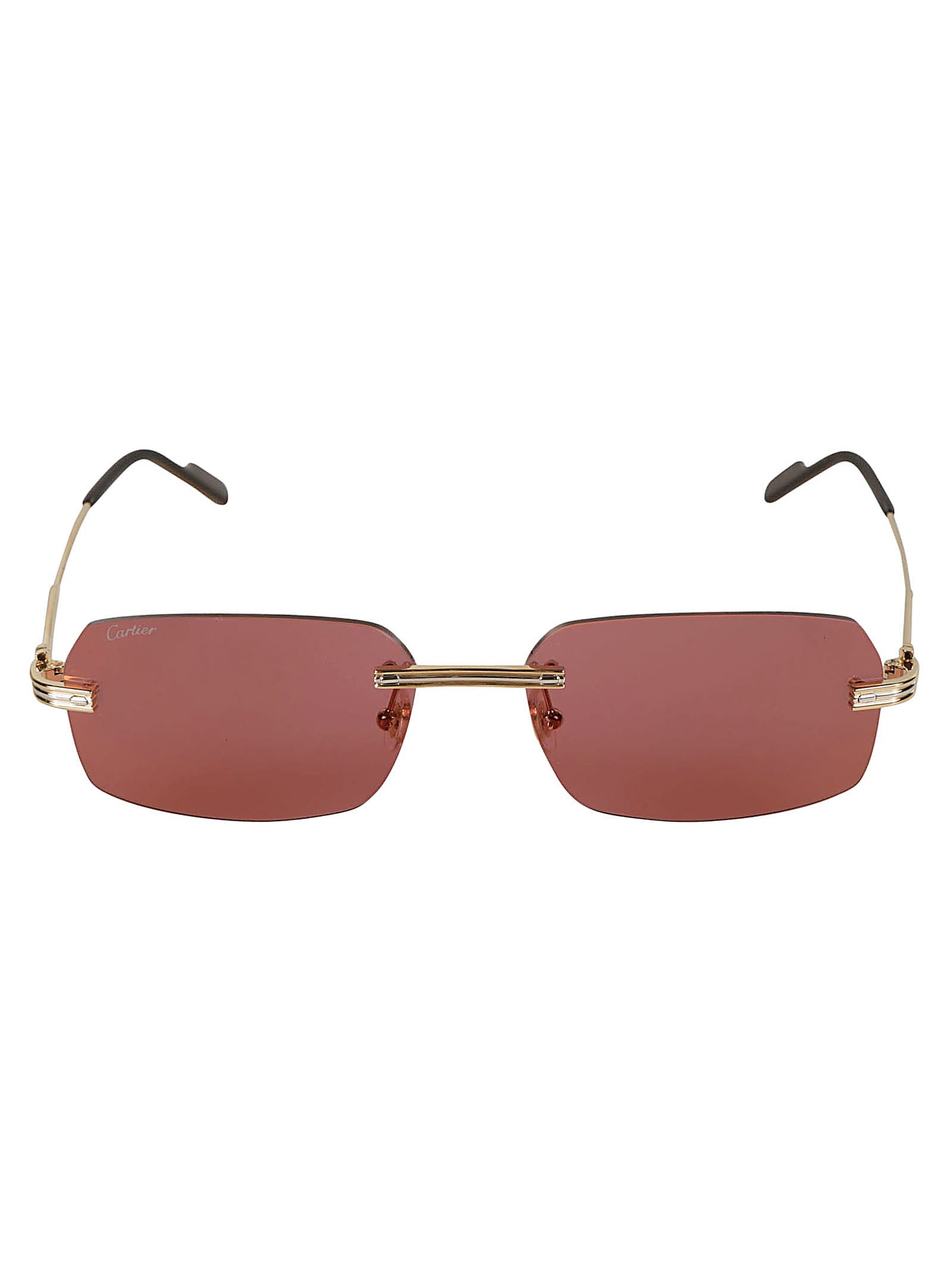 Cartier Rectangular Sunglasses Sunglasses In Gold/red