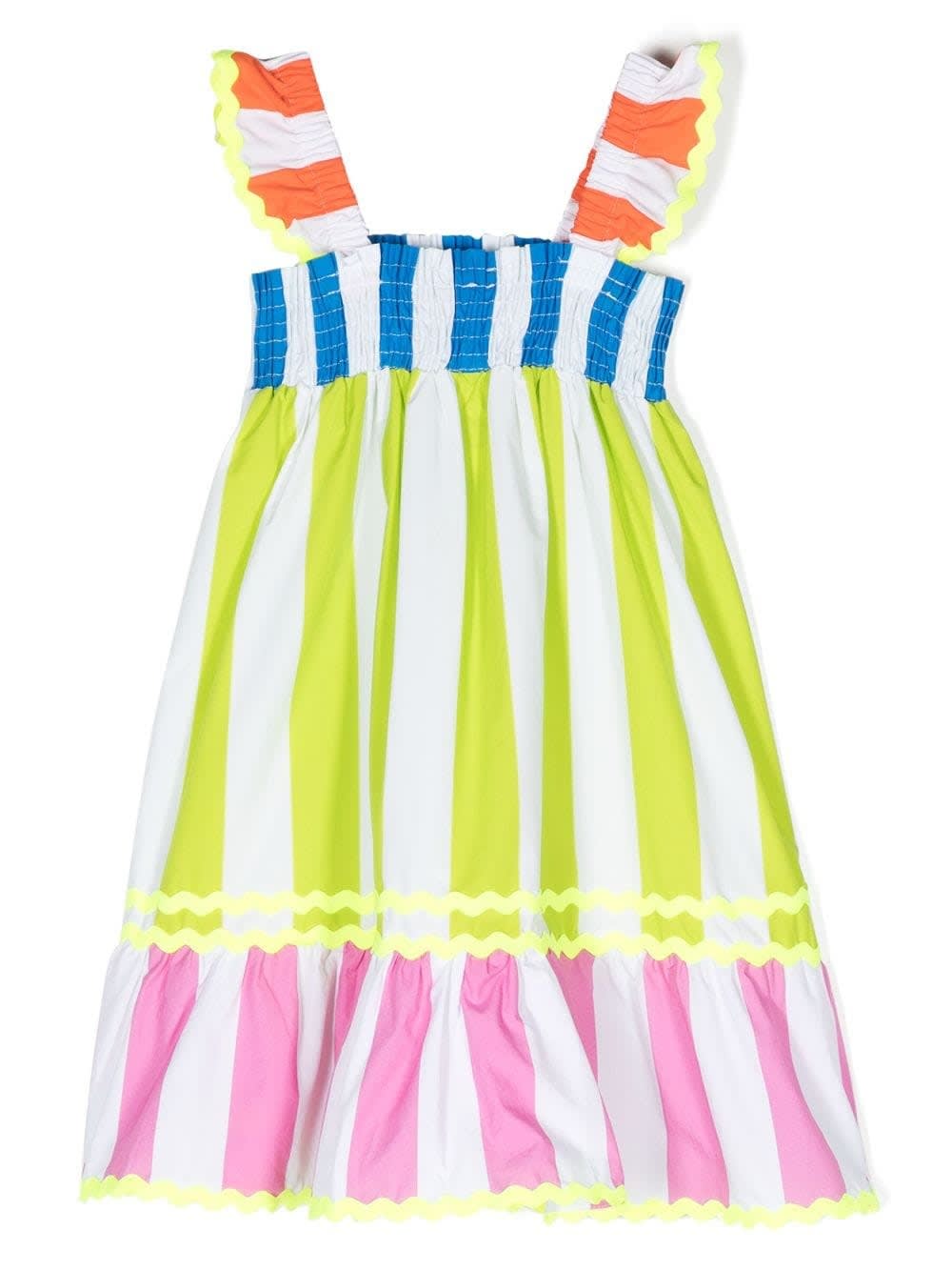 Shop Mc2 Saint Barth Stripe-print Cotton Dress In Multicolor