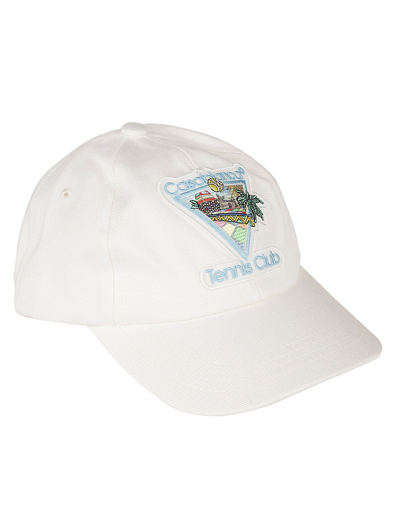 Shop Casablanca Embroidered Patched Cap In Off White
