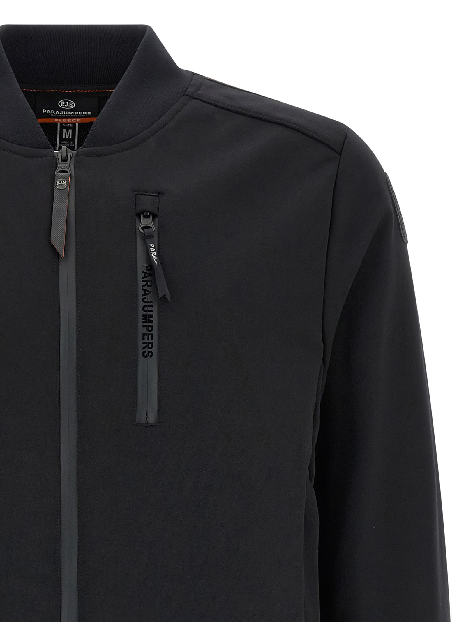 Parajumpers Ribbed Cuffs And Hem Sweatshirt With Zip Pocket In Black