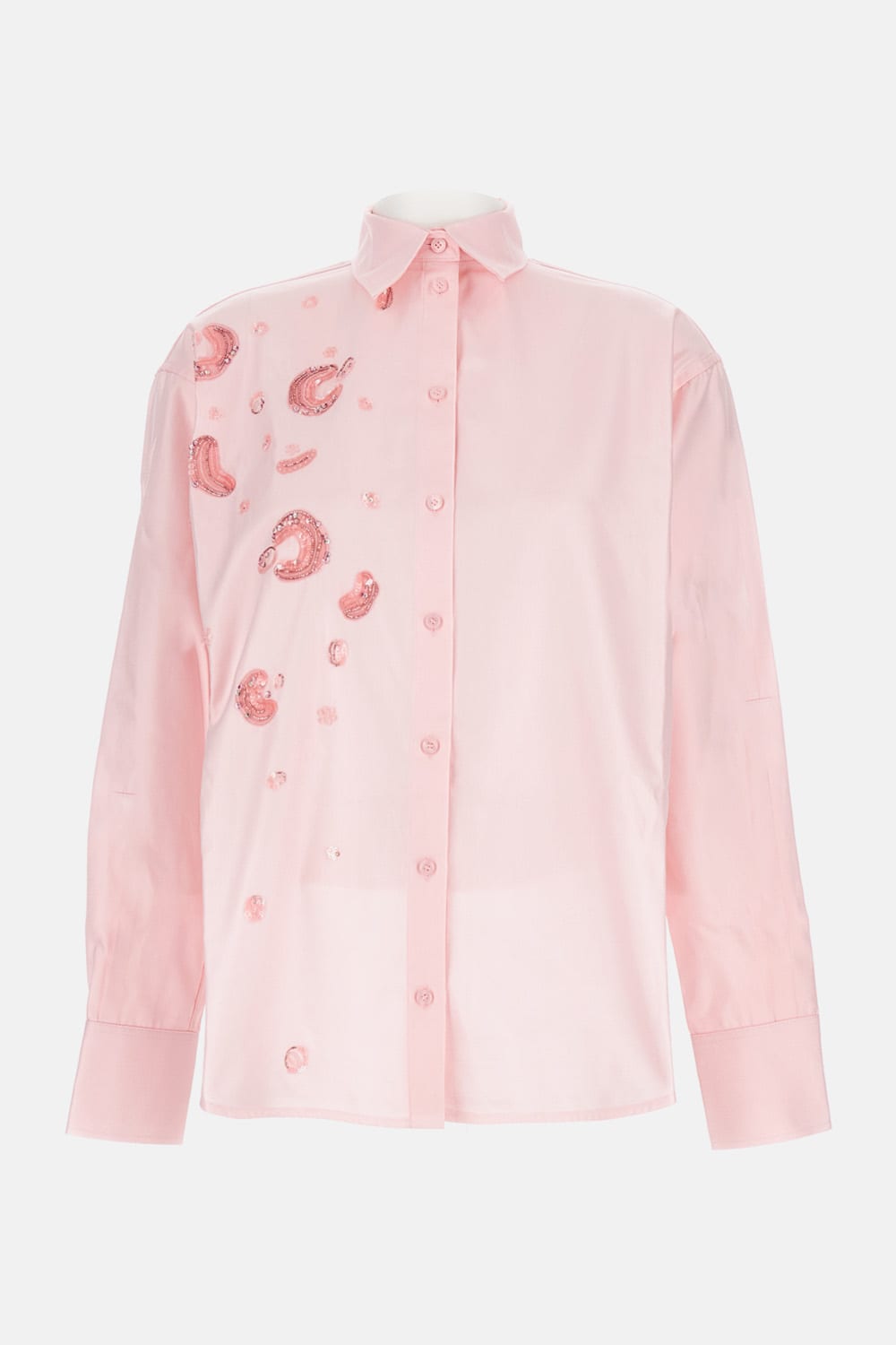 Des_phemmes Crystal-embellished Button-front Shirt In Pink