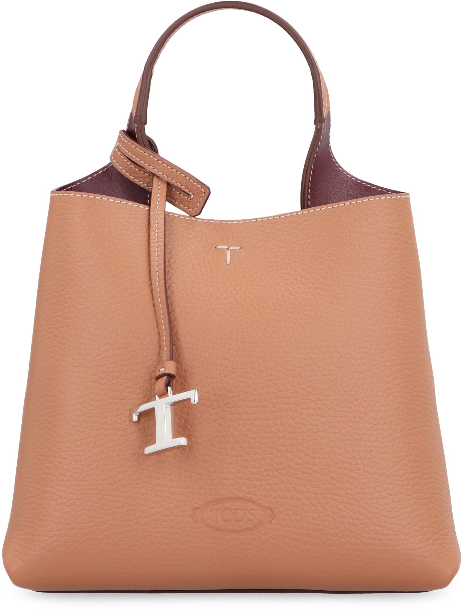 Shop Tod's Timeless Leather Handbag In Leather Brown