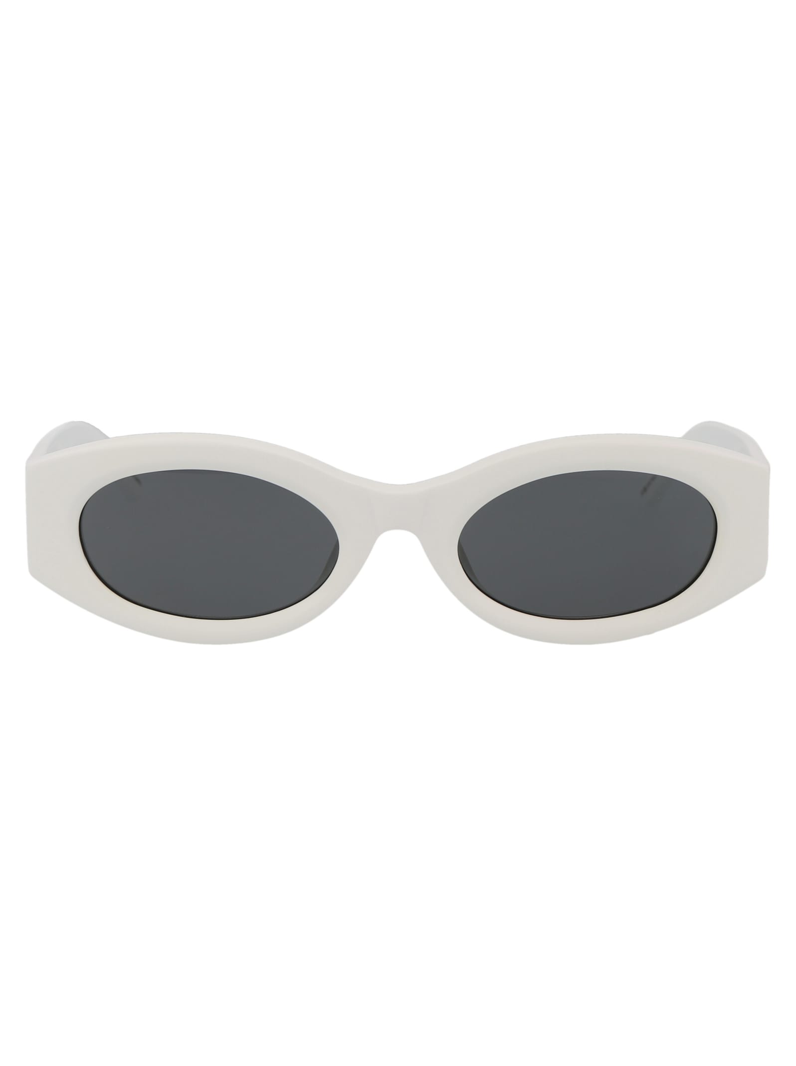 Shop Attico Berta Sunglasses In 07 White Silver Grey