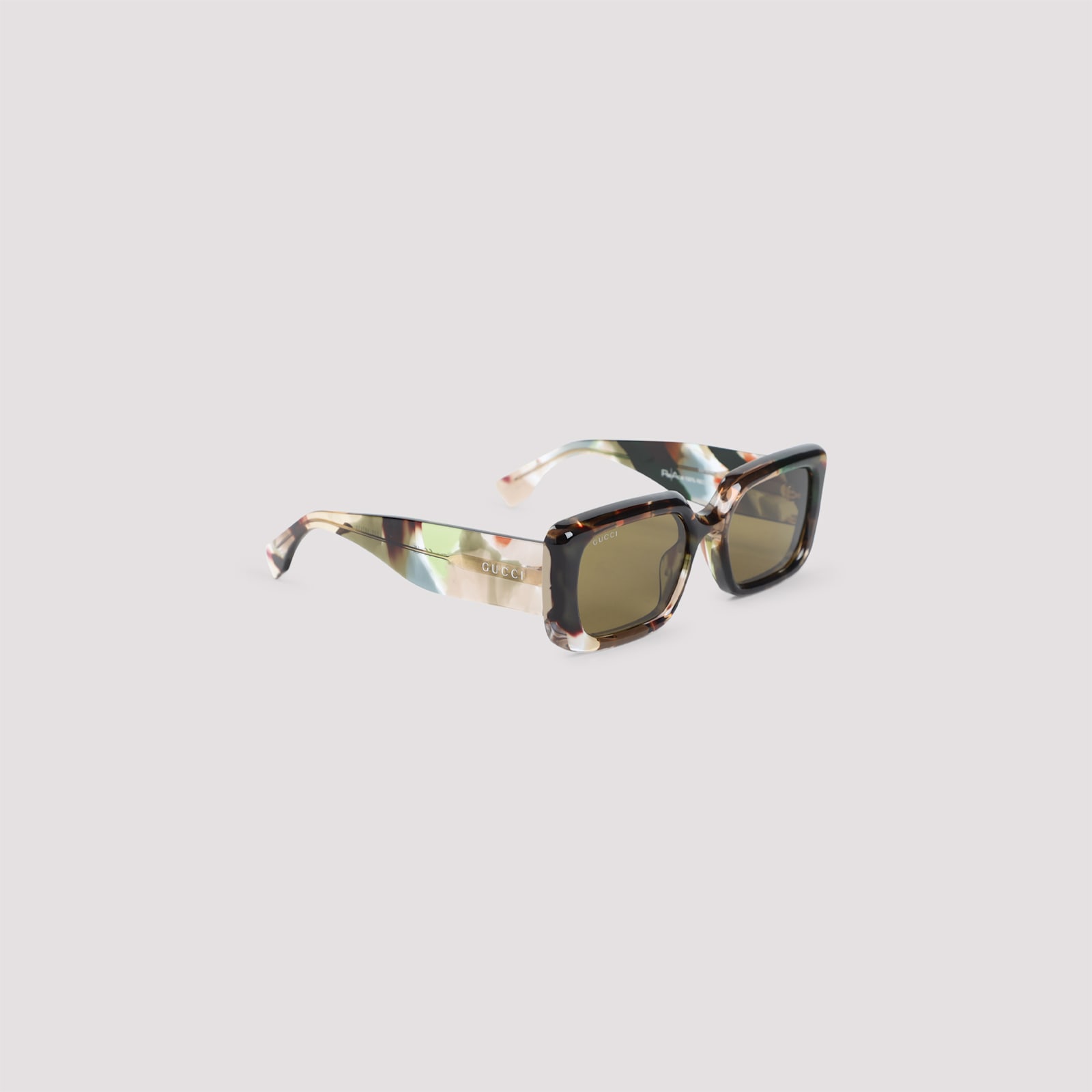 Gucci Oversized Square Frame Sunglasses With Glossy Finish In Multi