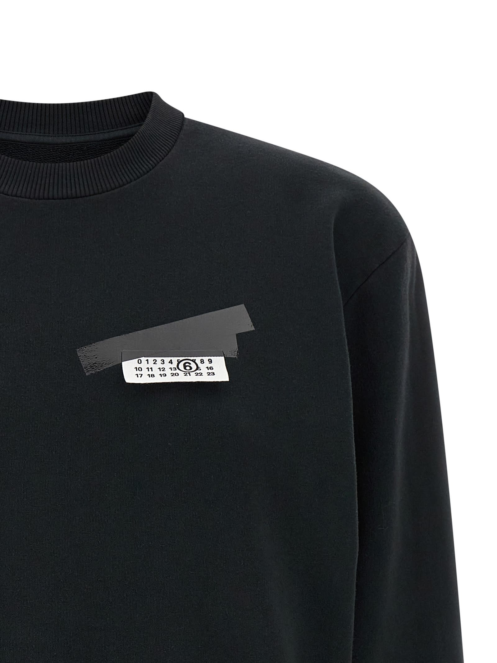 Mm6 Maison Margiela Numeric Signature Mm6 Sweatshirt In Black