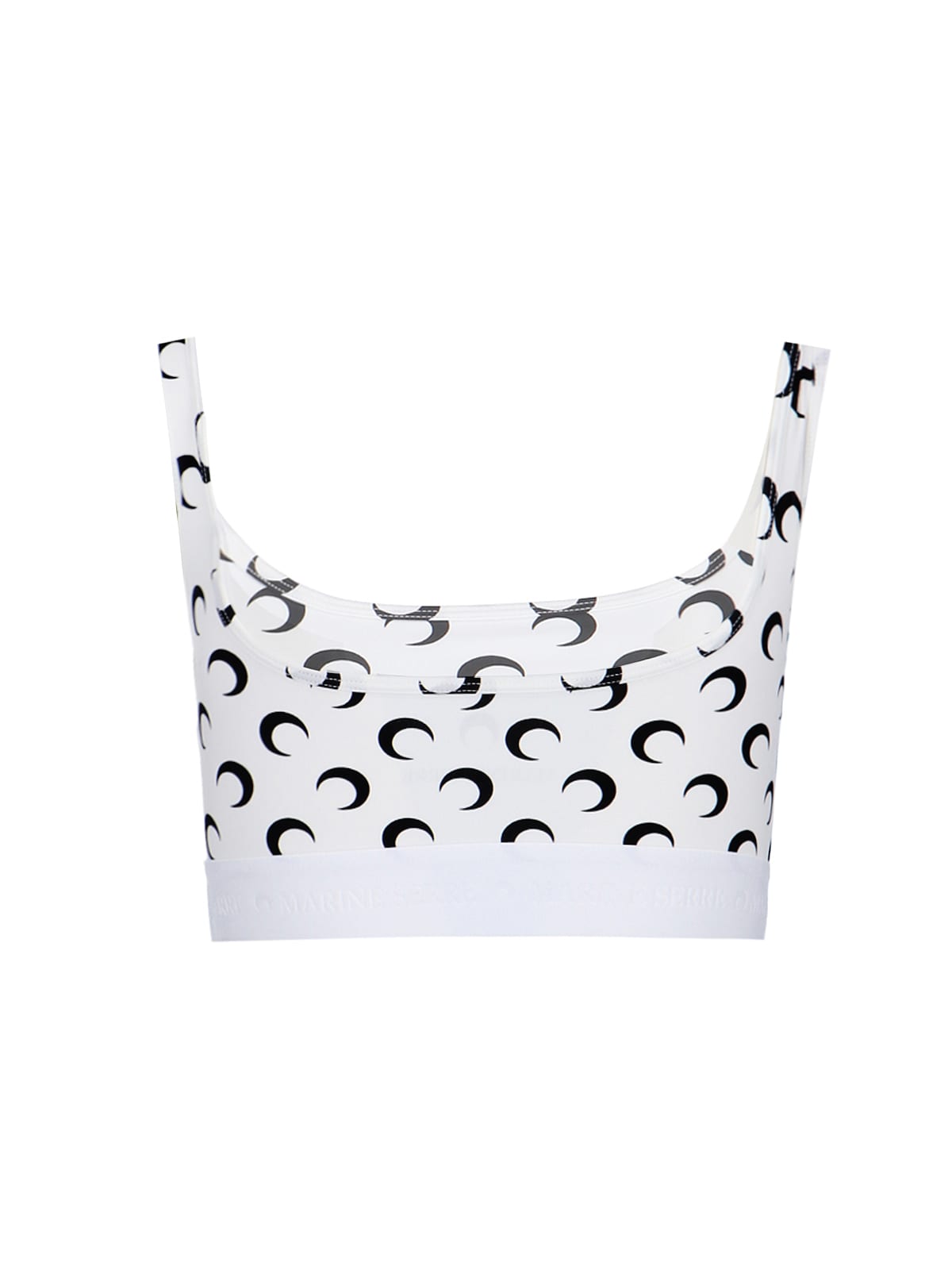 Shop Marine Serre Moon Crop Top In White/black