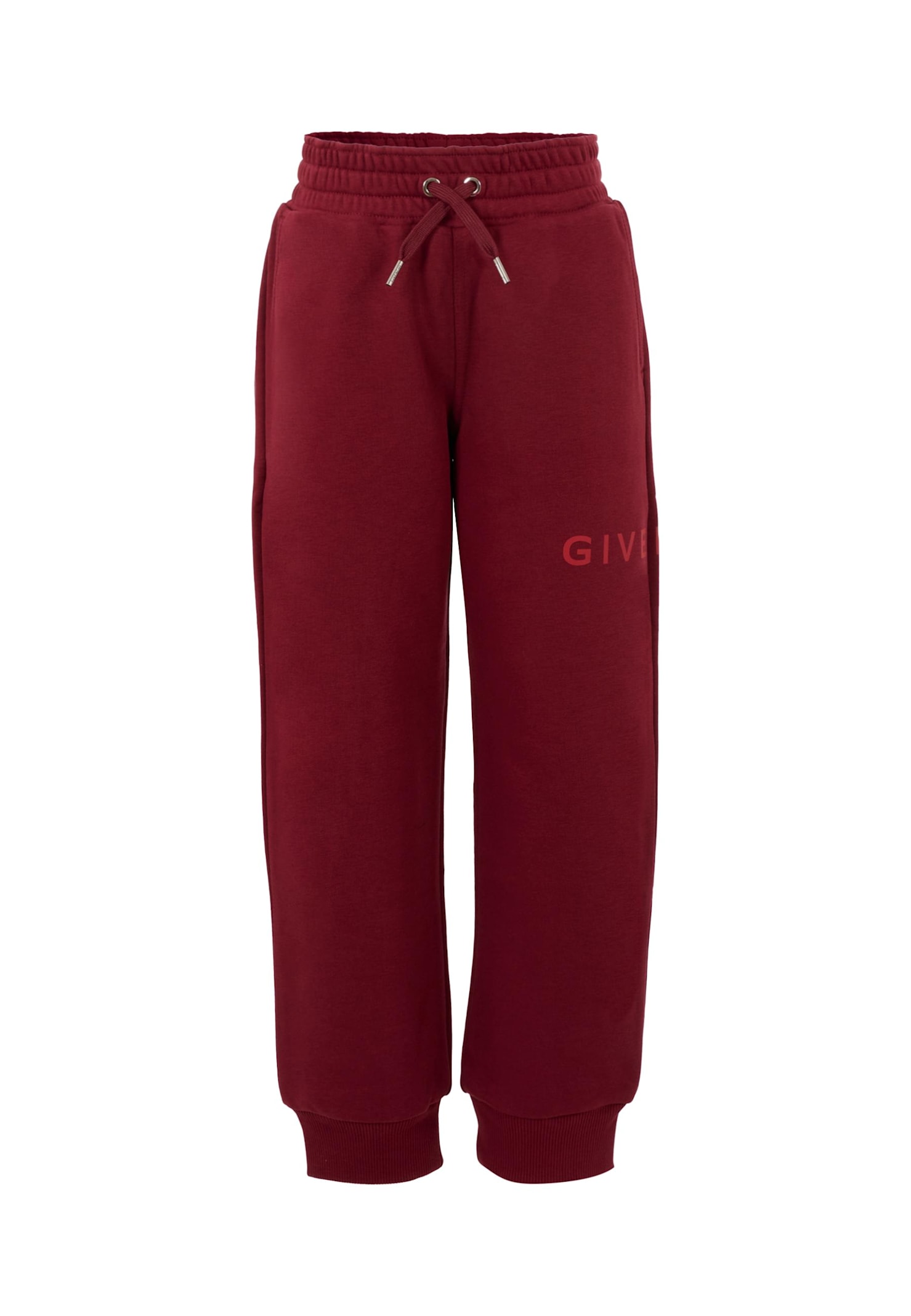 Givenchy Burgundy Trousers For Kids With Logo In Multi
