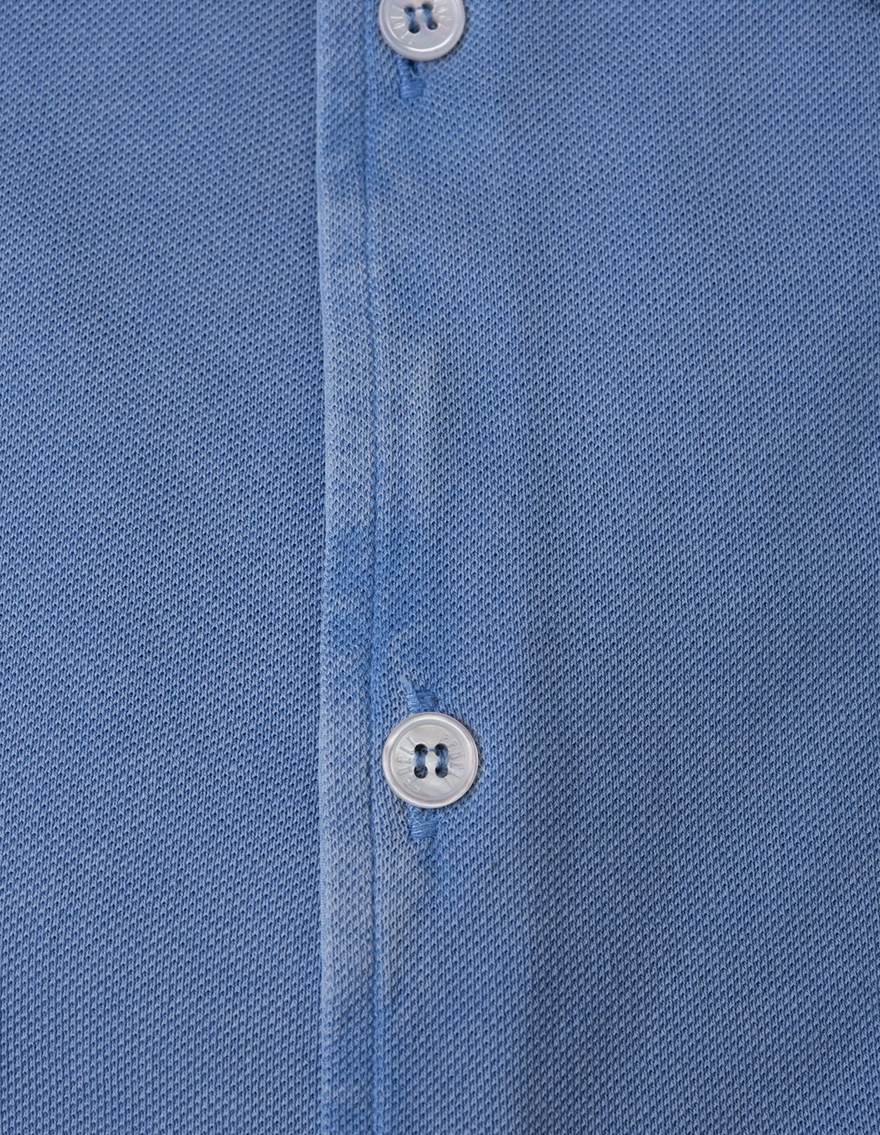 Shop Fedeli Teorema Shirt In Cerulean Blue Cotton Piqué