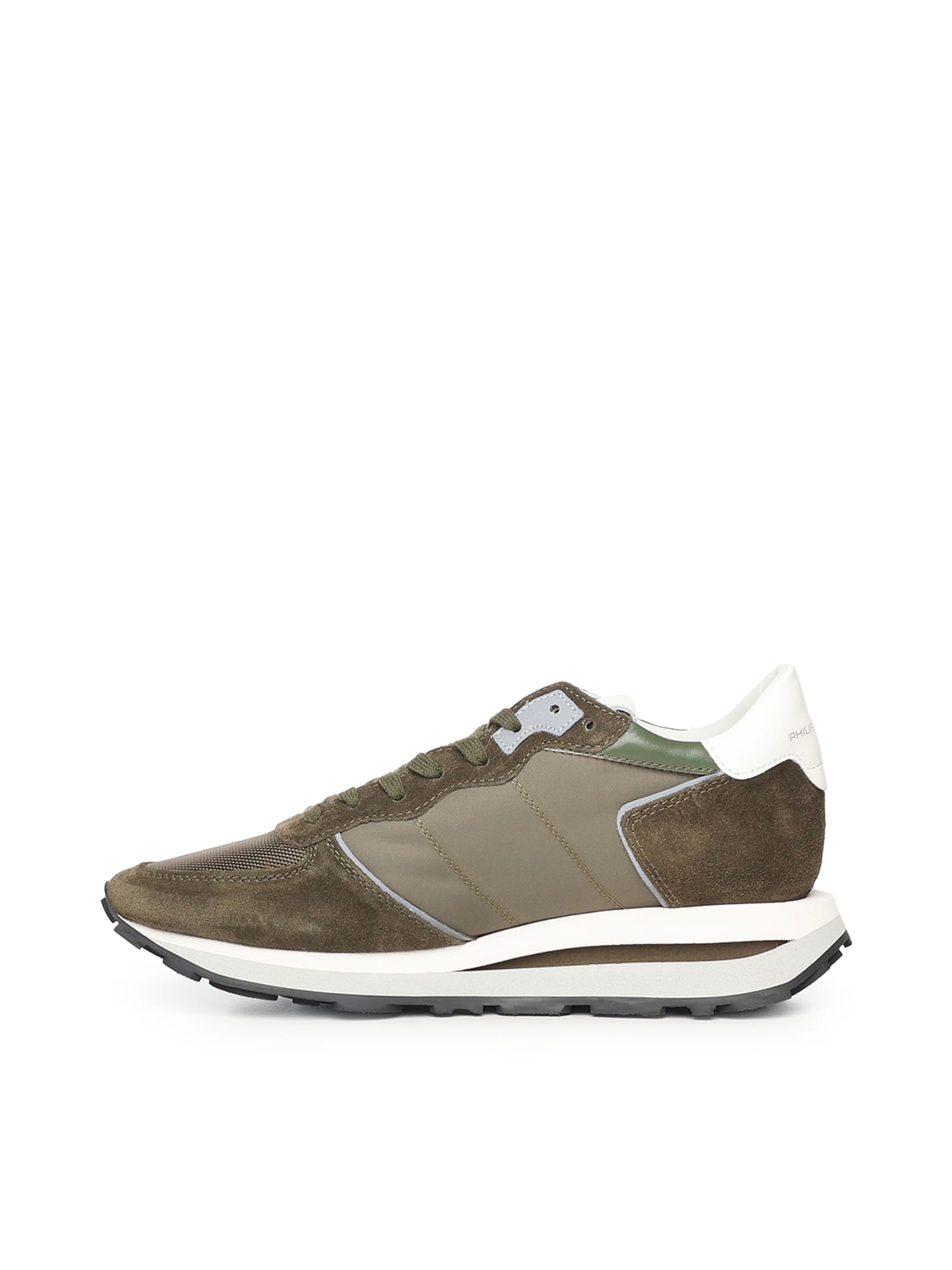 Philippe Model Suede Technical Fabric Trainers In Green