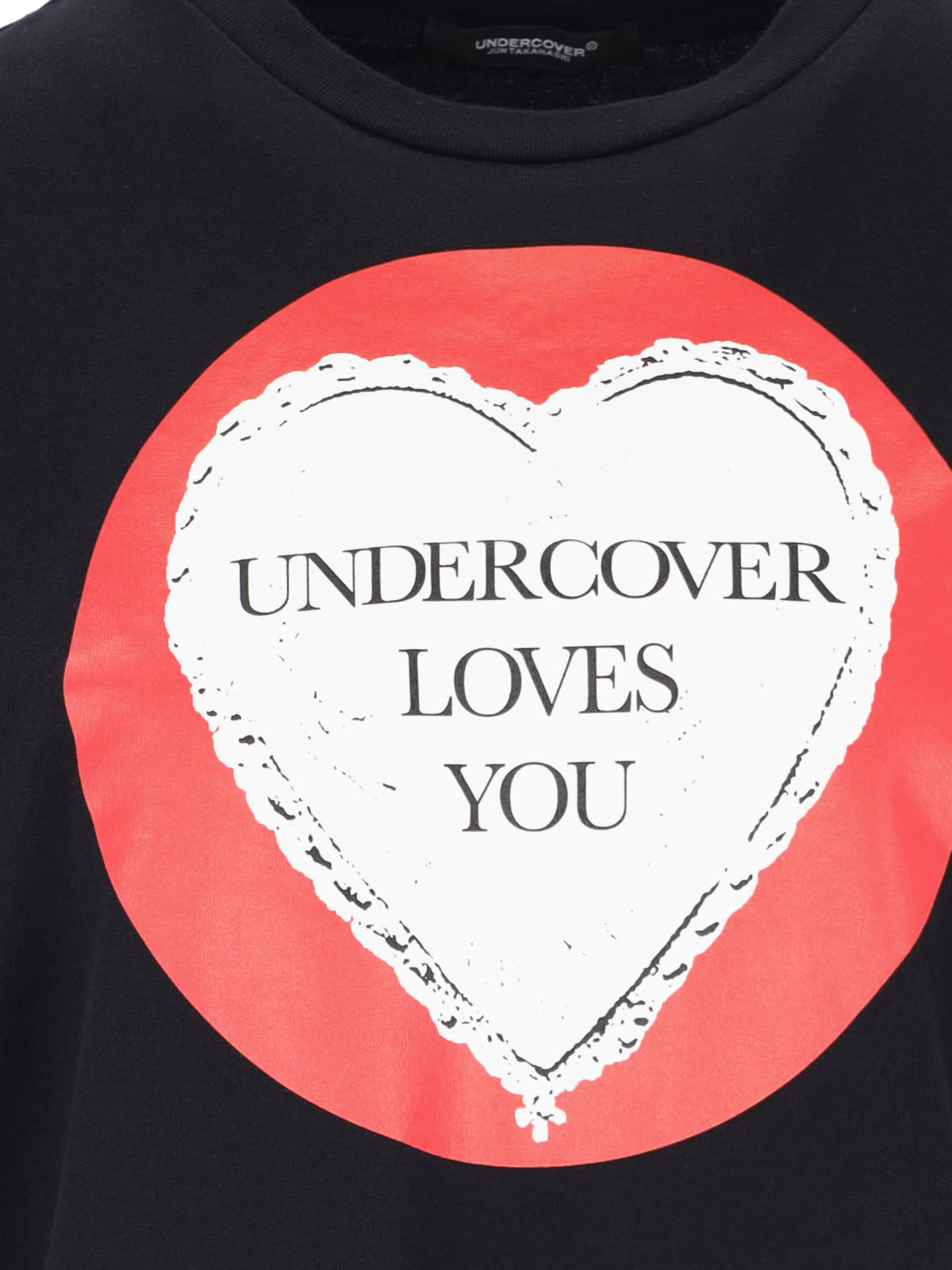 Shop Undercover Printed Crop T-shirt In Black