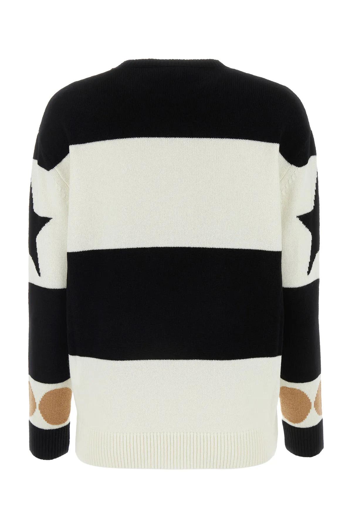 Shop Max Mara Embroidered Wool Blend Dirce Oversize Sweater In Black