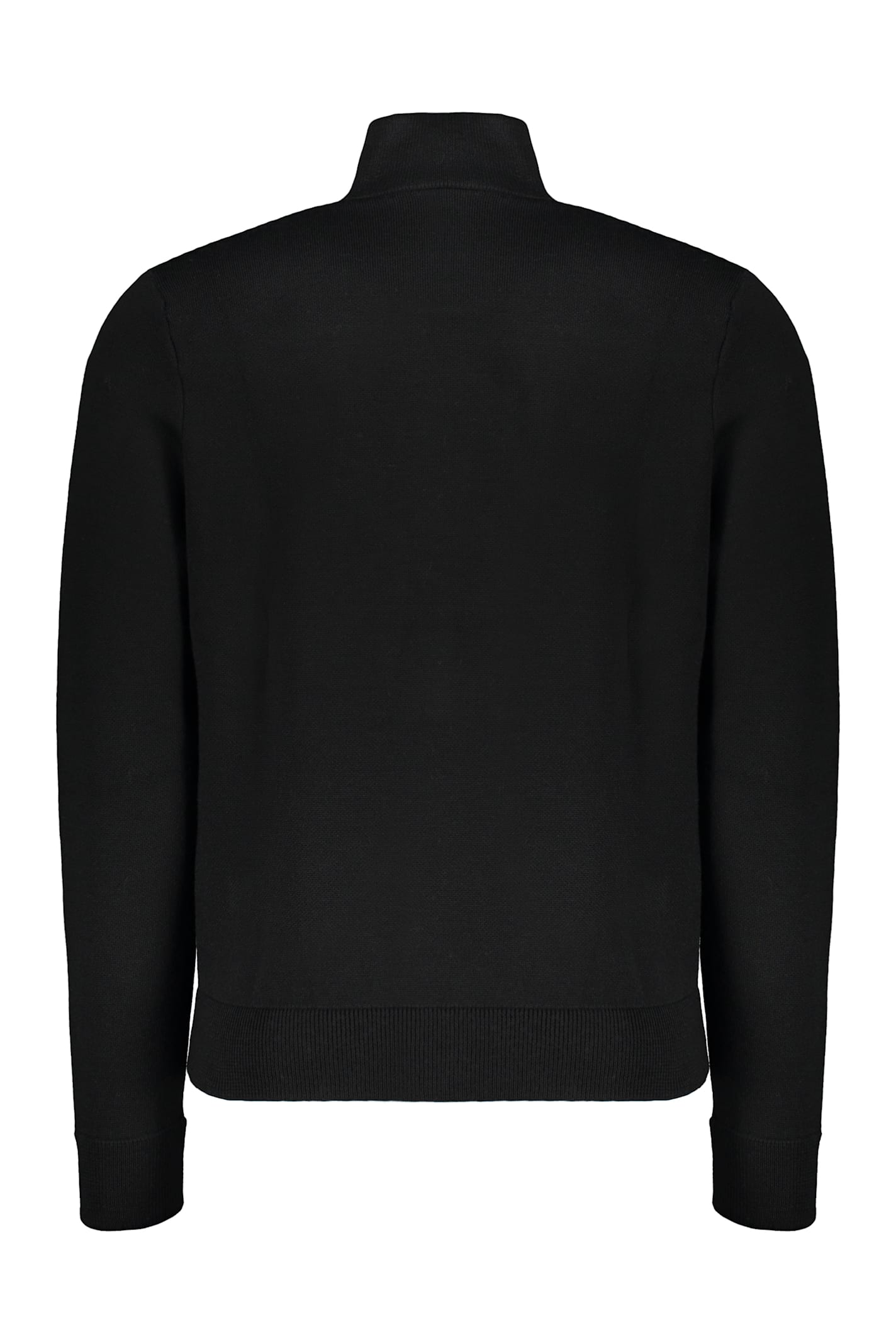 Moorer Elegant Black Knit Cardigan With Zip In Black