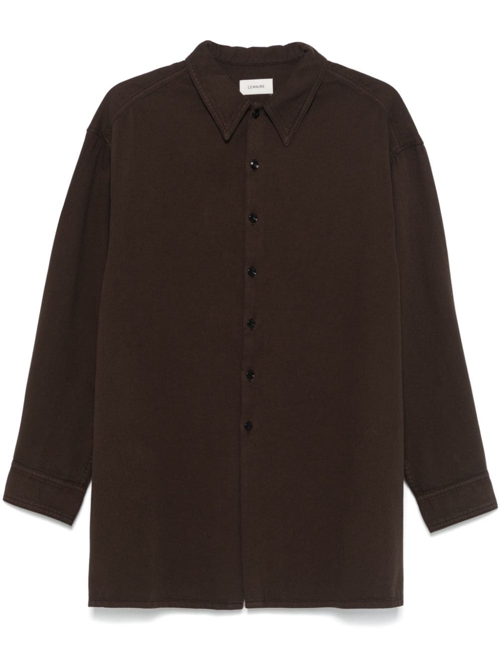 Shop Lemaire Twisted Denim Shirt In Espresso