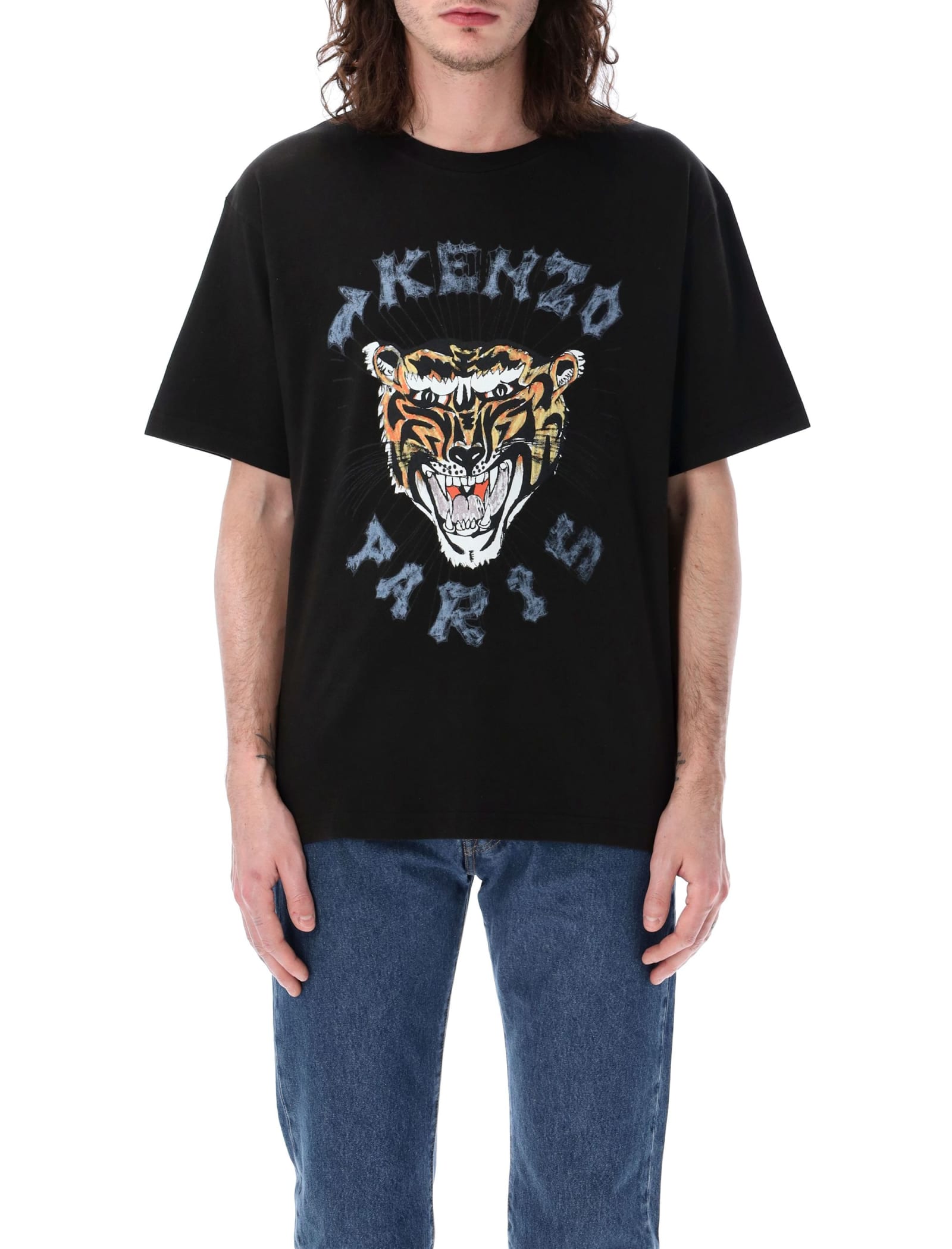Shop Kenzo Drawn Tiger In Black