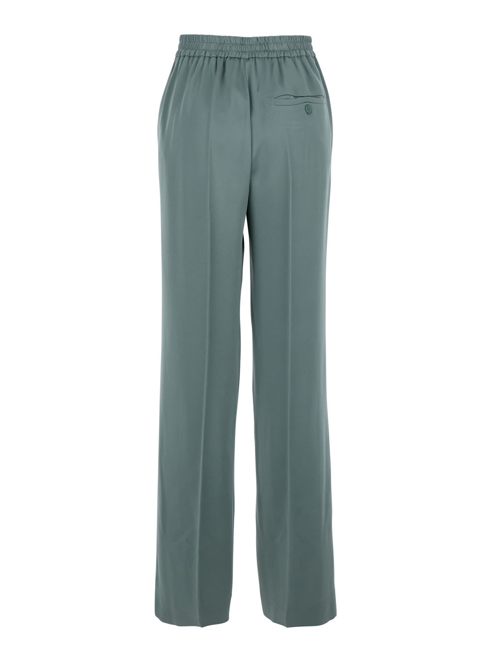 Semicouture Blue Trousers With Elastic Waist And Front Pleats In Fabric Woman In Blue