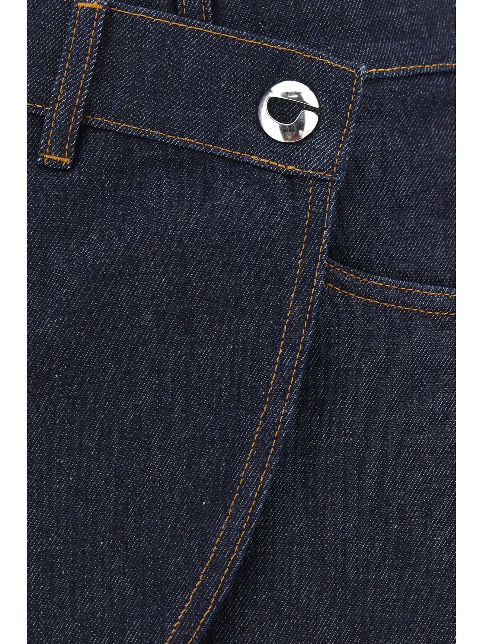 Shop Coperni Denim Mini Skirt In Blue Raw