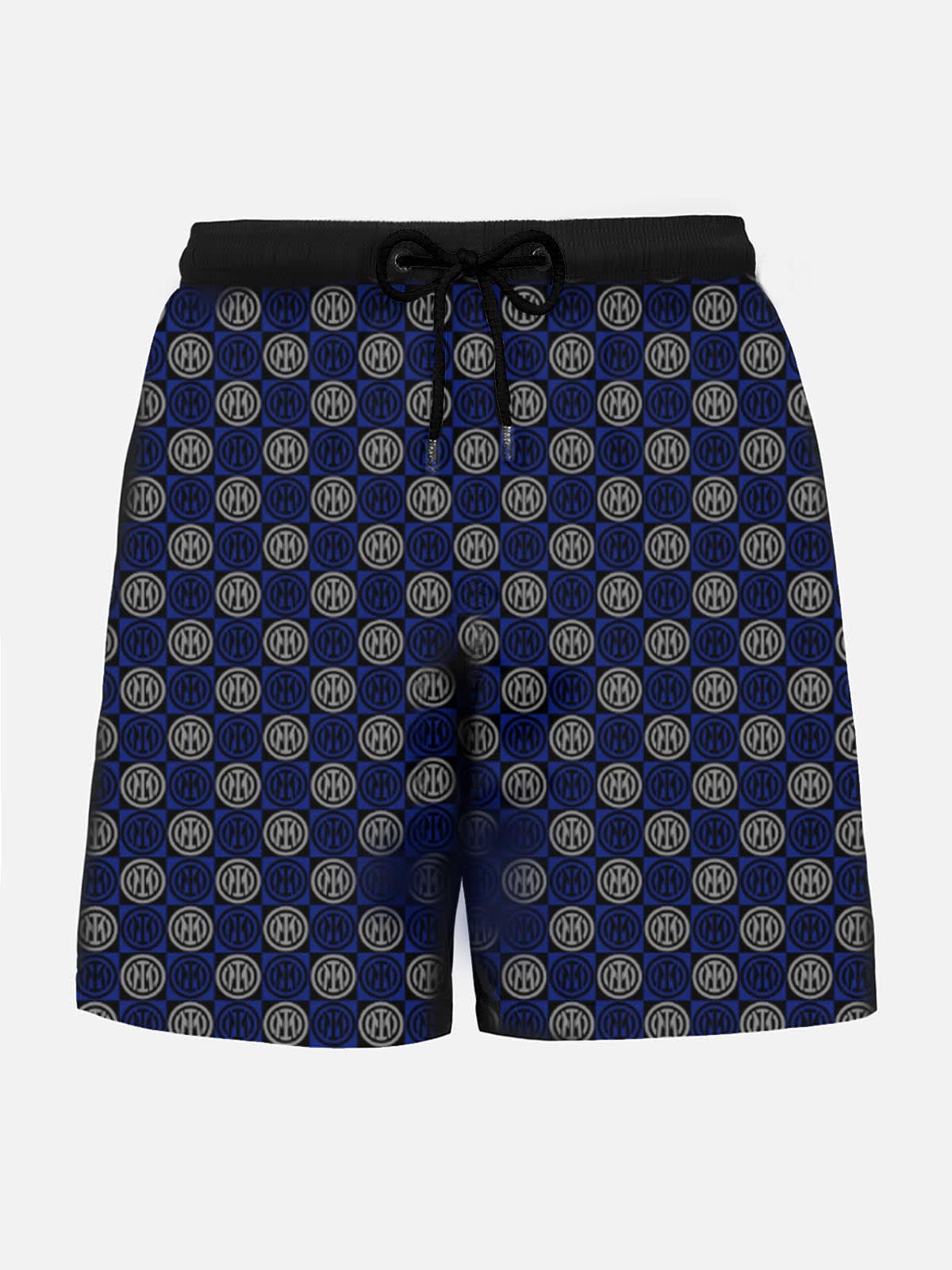 Mc2 Saint Barth Lightweight Fabric Swim Shorts Lighting With Inter Print Inter Fc Special Edition In Blue