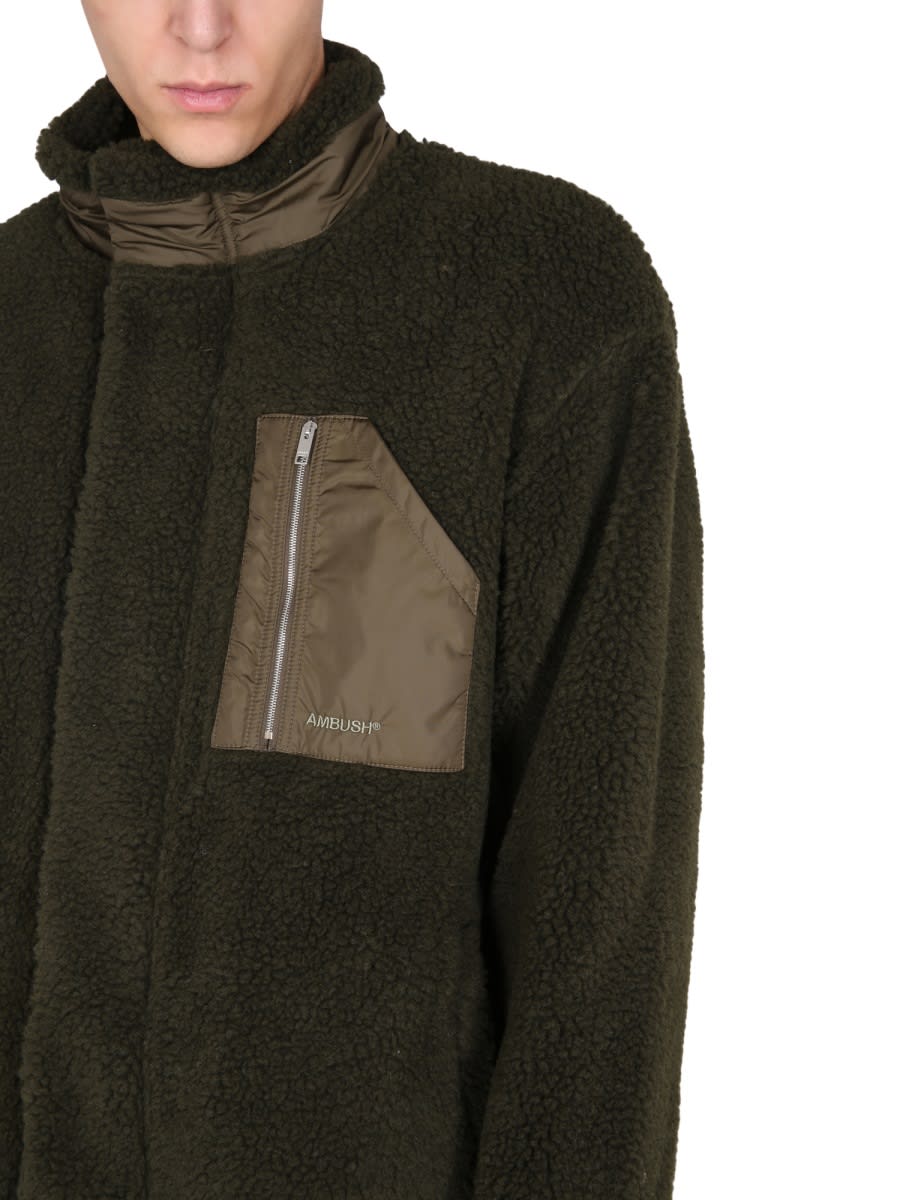 Shop Ambush Fleece Jacket In Military Green