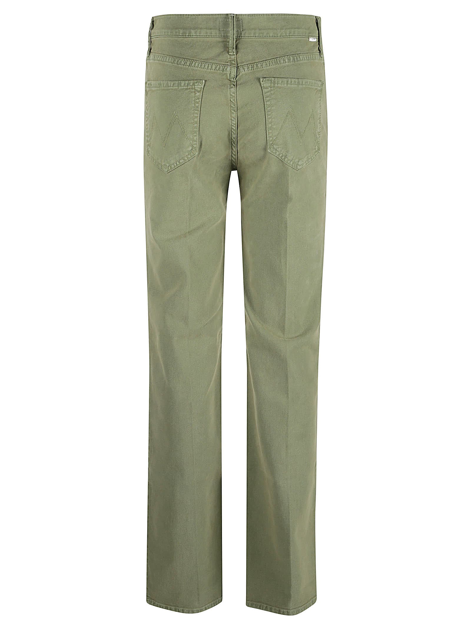 Shop Mother Button Fitted Jeans In Olive Green