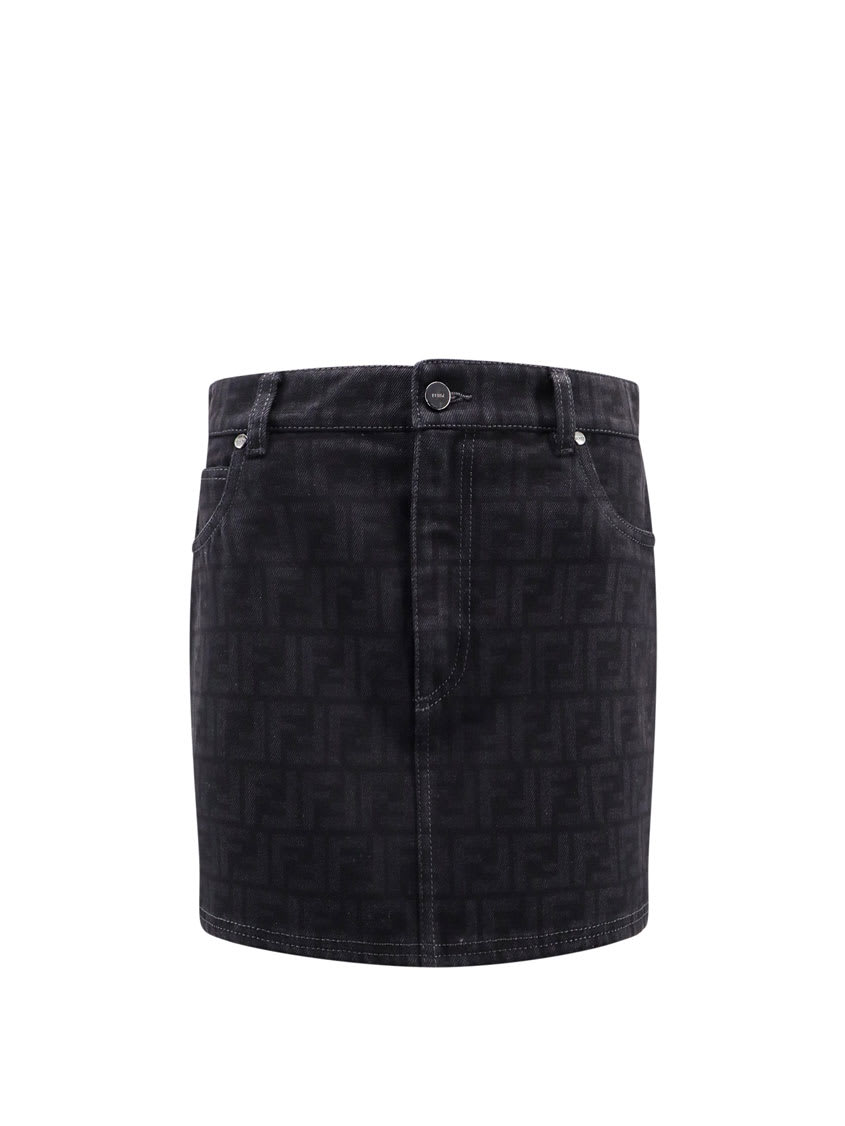 Shop Fendi Skirt In Black