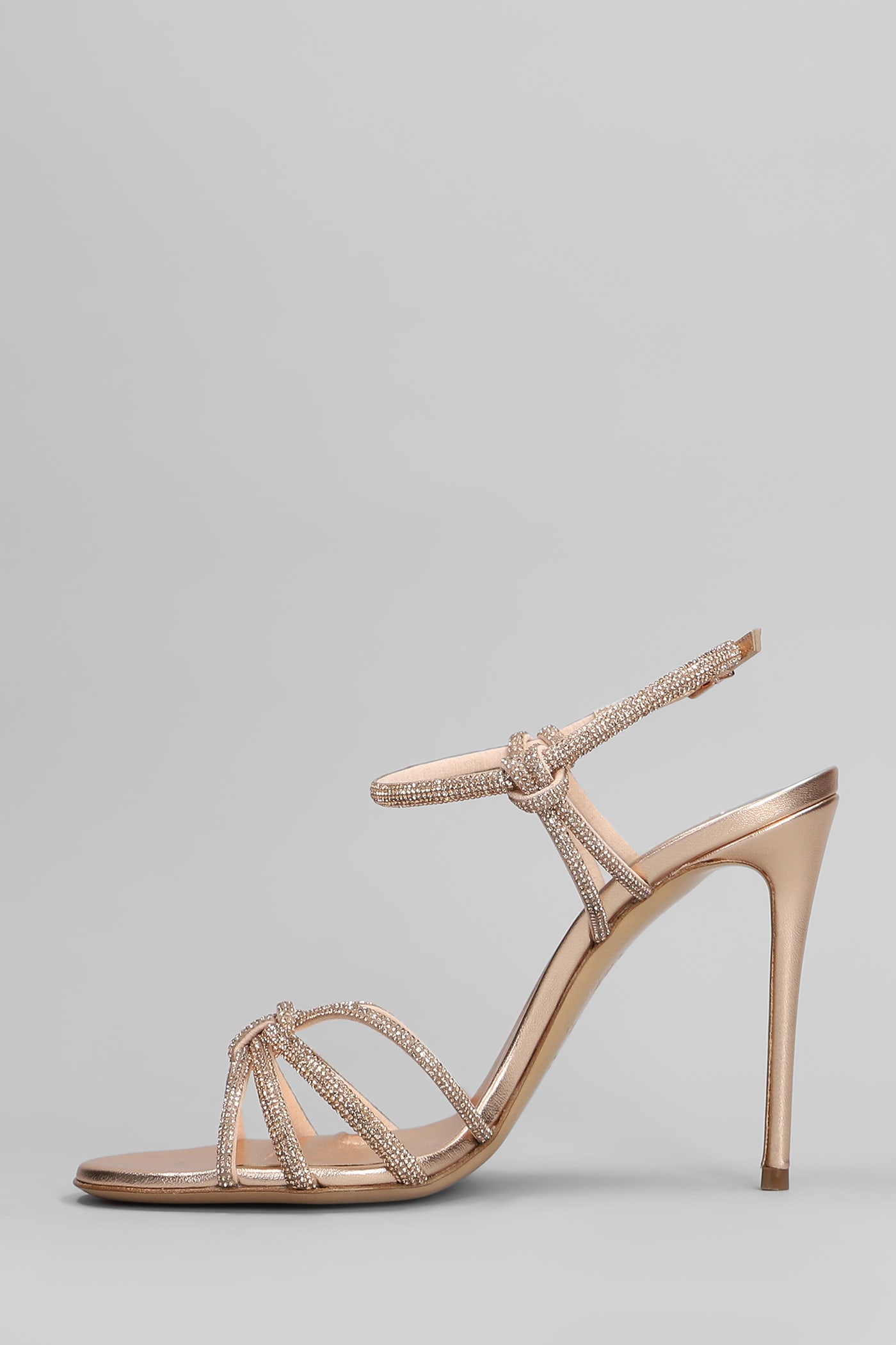 Casadei Sandals In Bronze Leather In Bronze