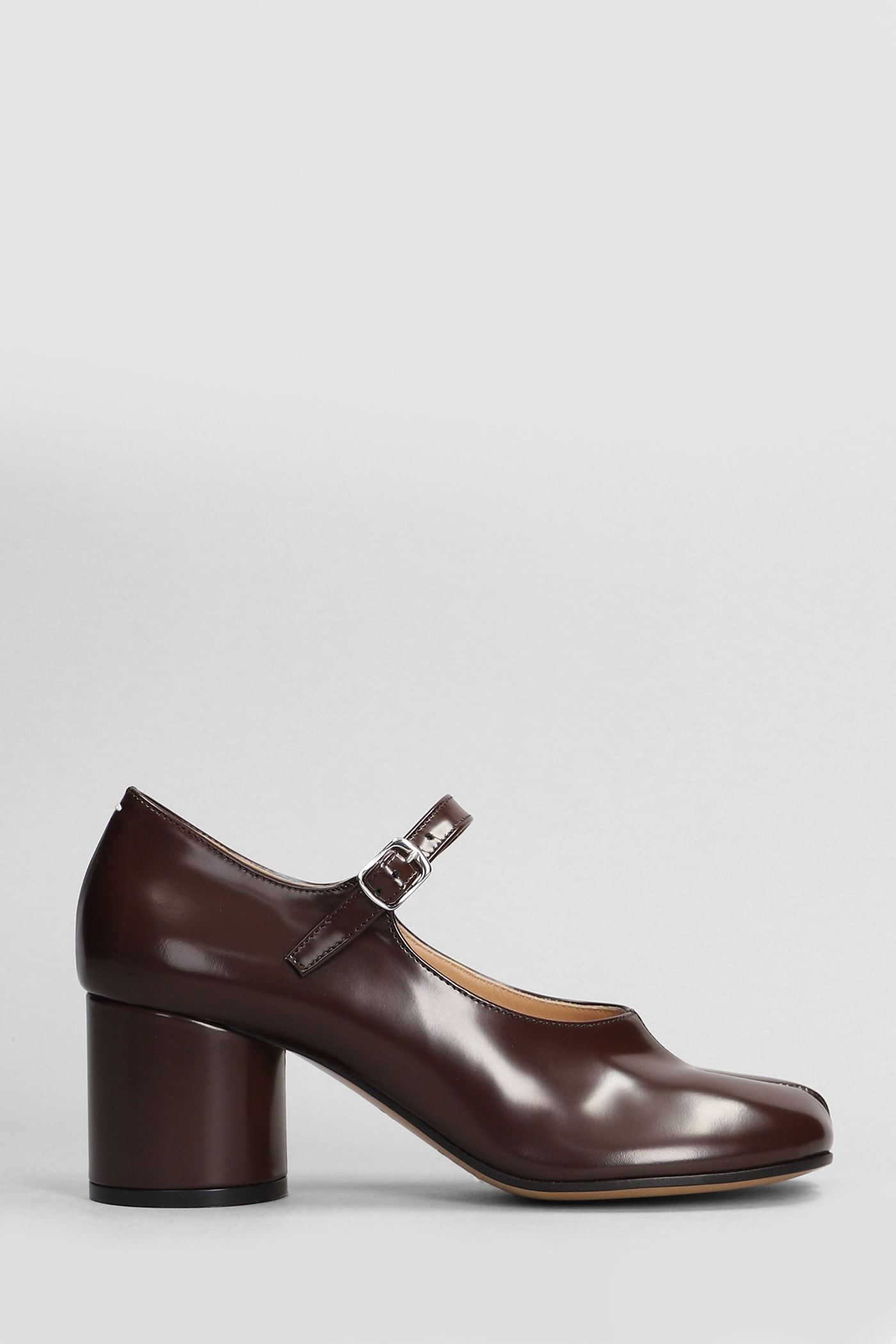 Shop Maison Margiela Tabi Pumps In Brown Leather