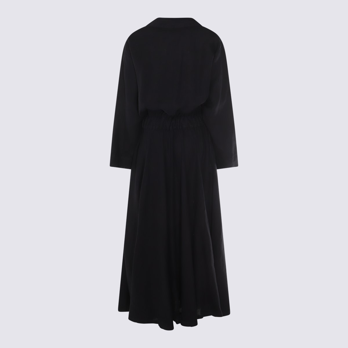 MALO BLACK LINEN LONG DRESS