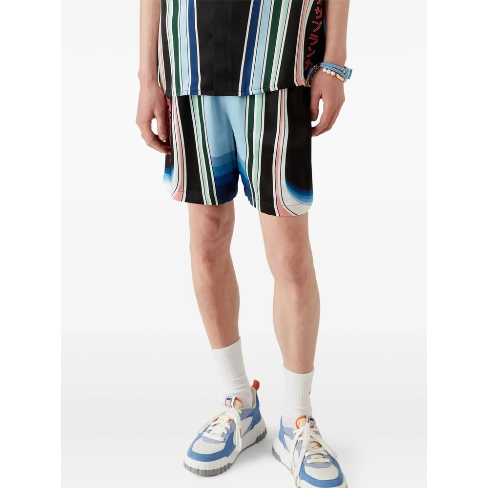 Casablanca Graphic Mountain Shorts In Black