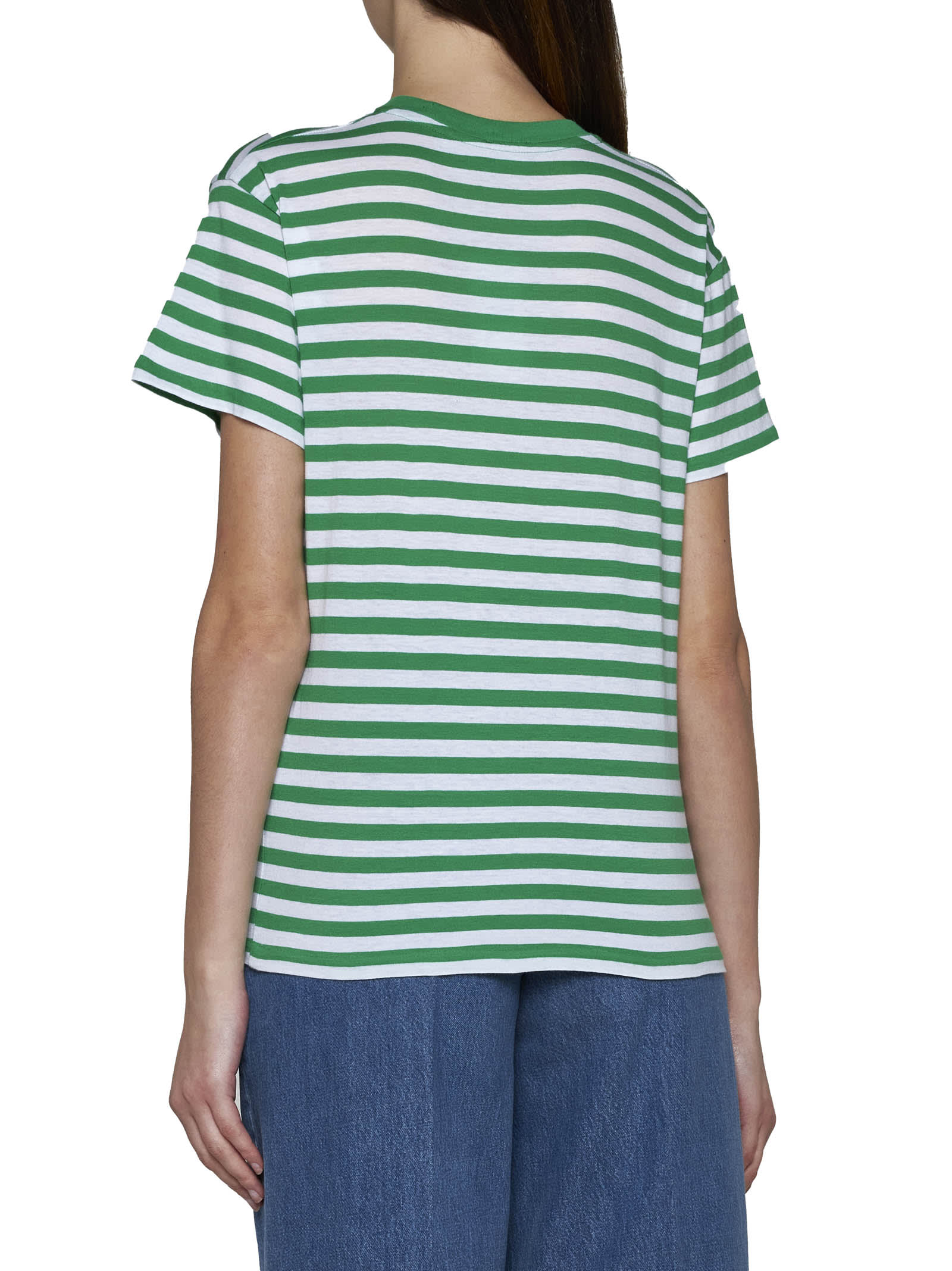 Shop Polo Ralph Lauren T-shirt In Preppy Green/white