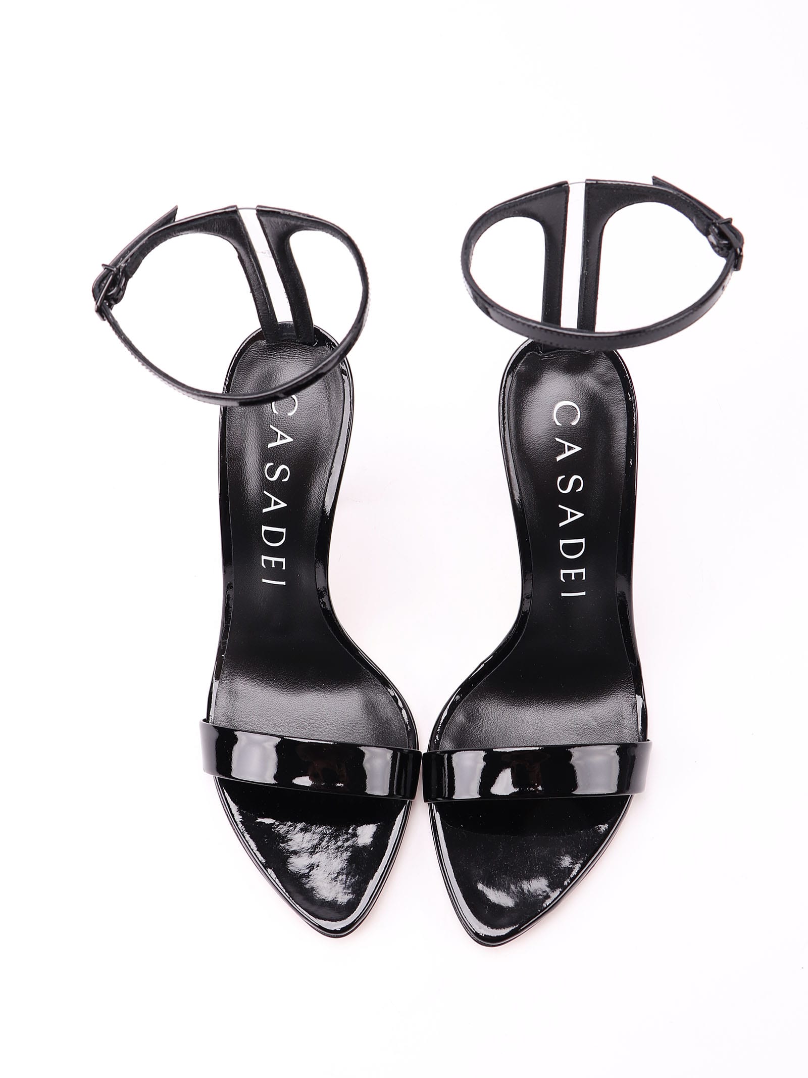 Shop Casadei Scarlet Patent Leather Sandals In Nero