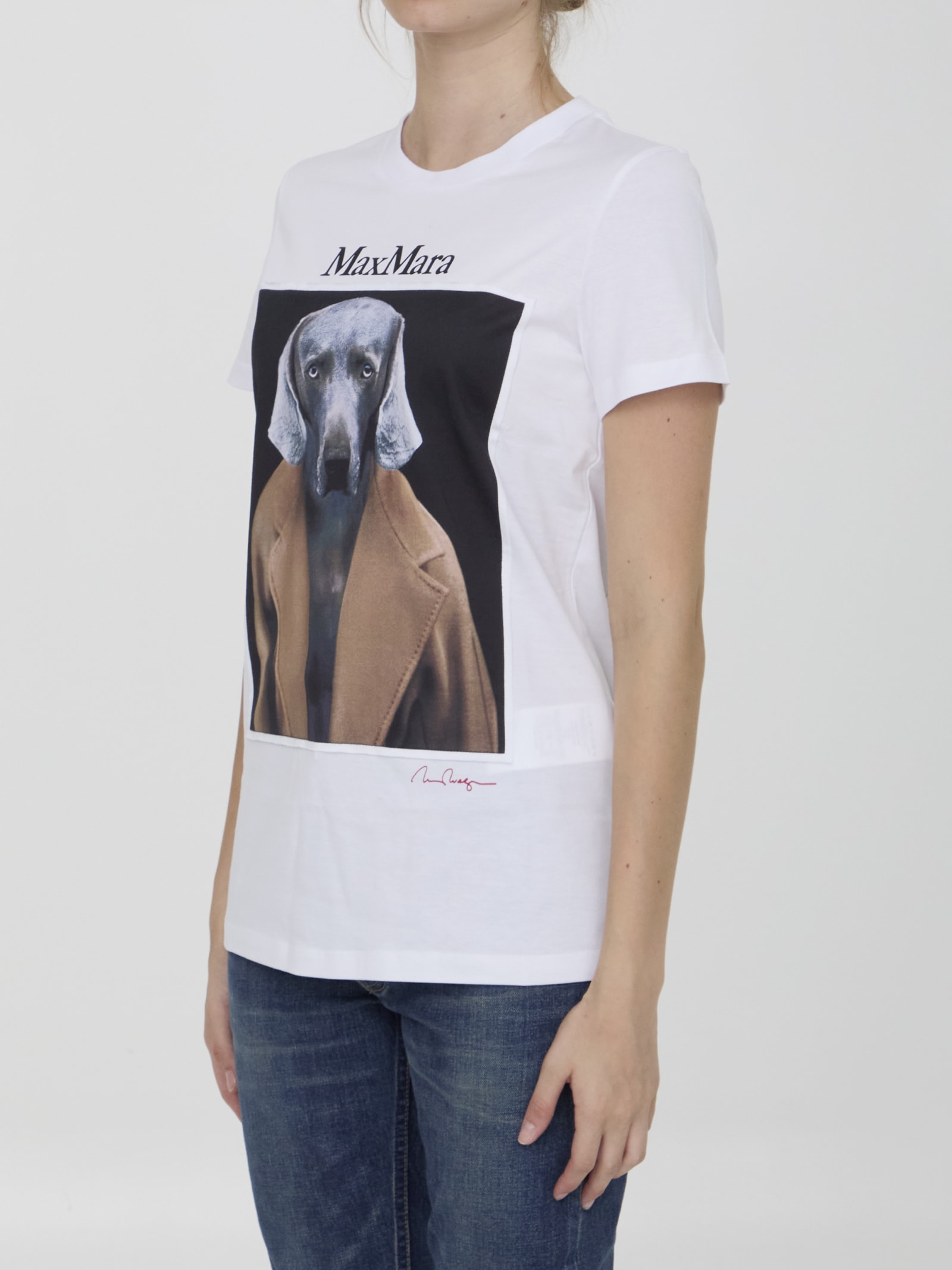 Shop Max Mara Cipria T-shirt In White