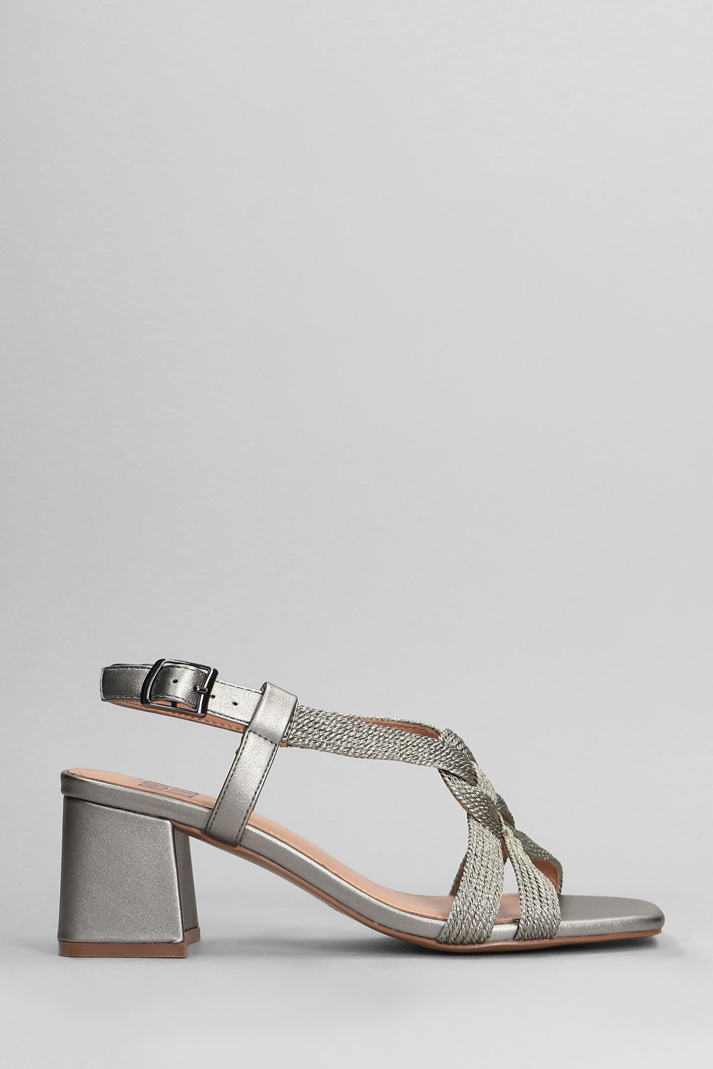 Setsuko Sandals In Gunmetal Leather
