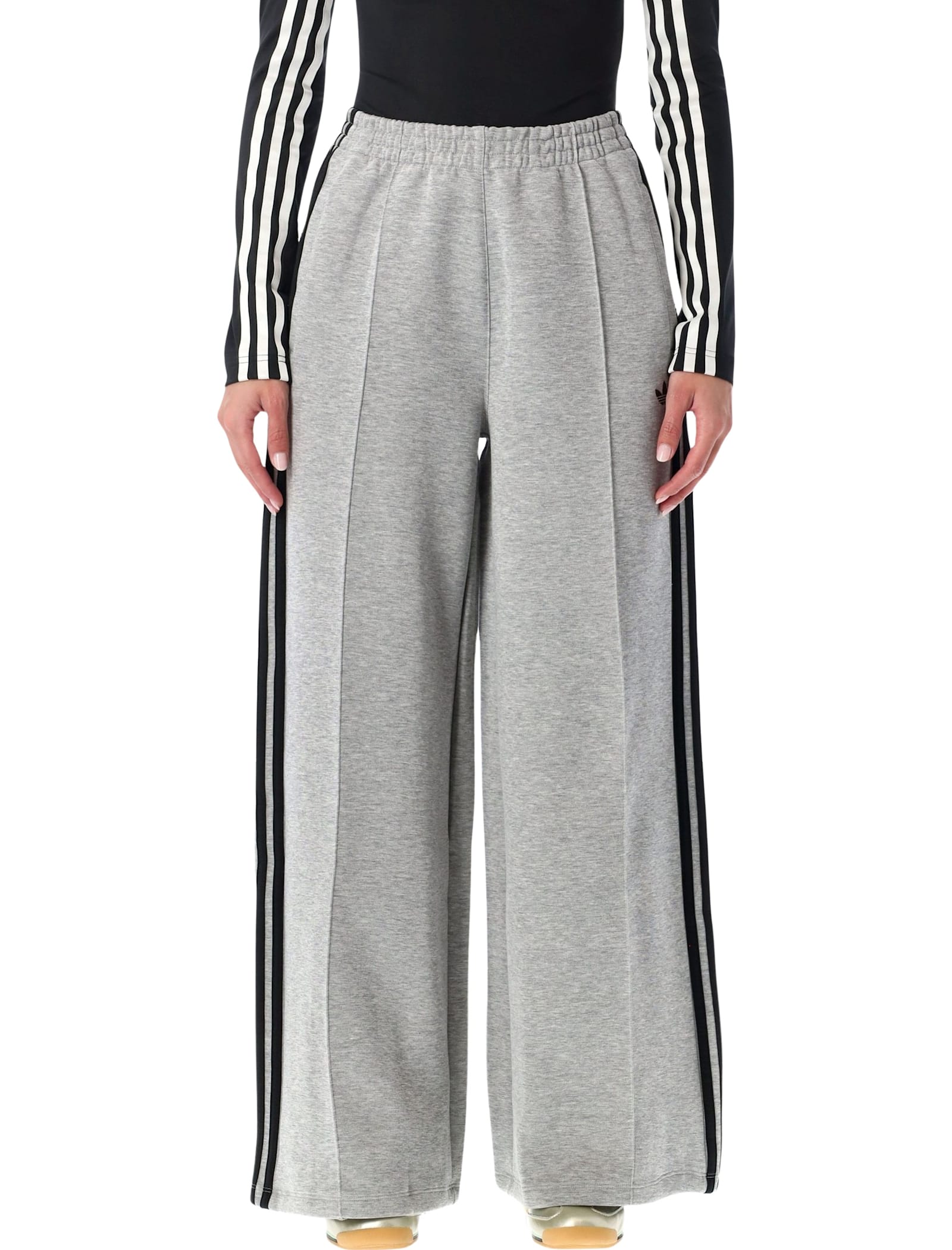 Adidas Originals Grey Wide-leg Track Pants In Gray