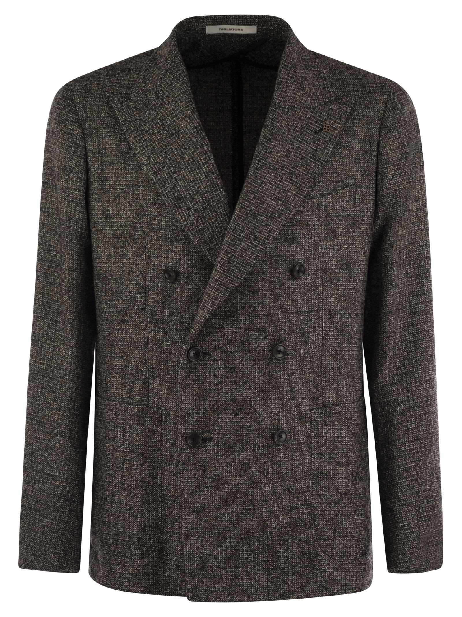 Tagliatore Fitted Double-breasted Button Blazer In Brown