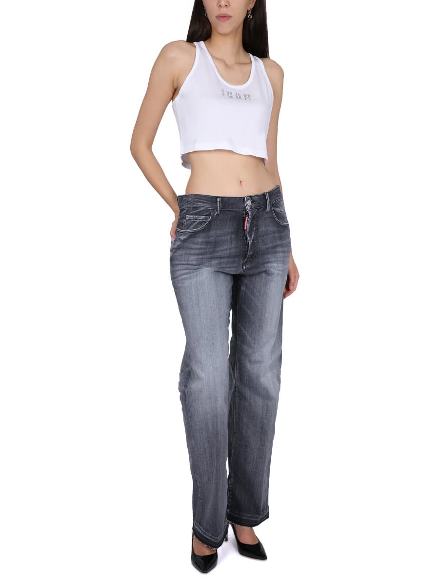 Shop Dsquared2 Crop Top With Logo In White