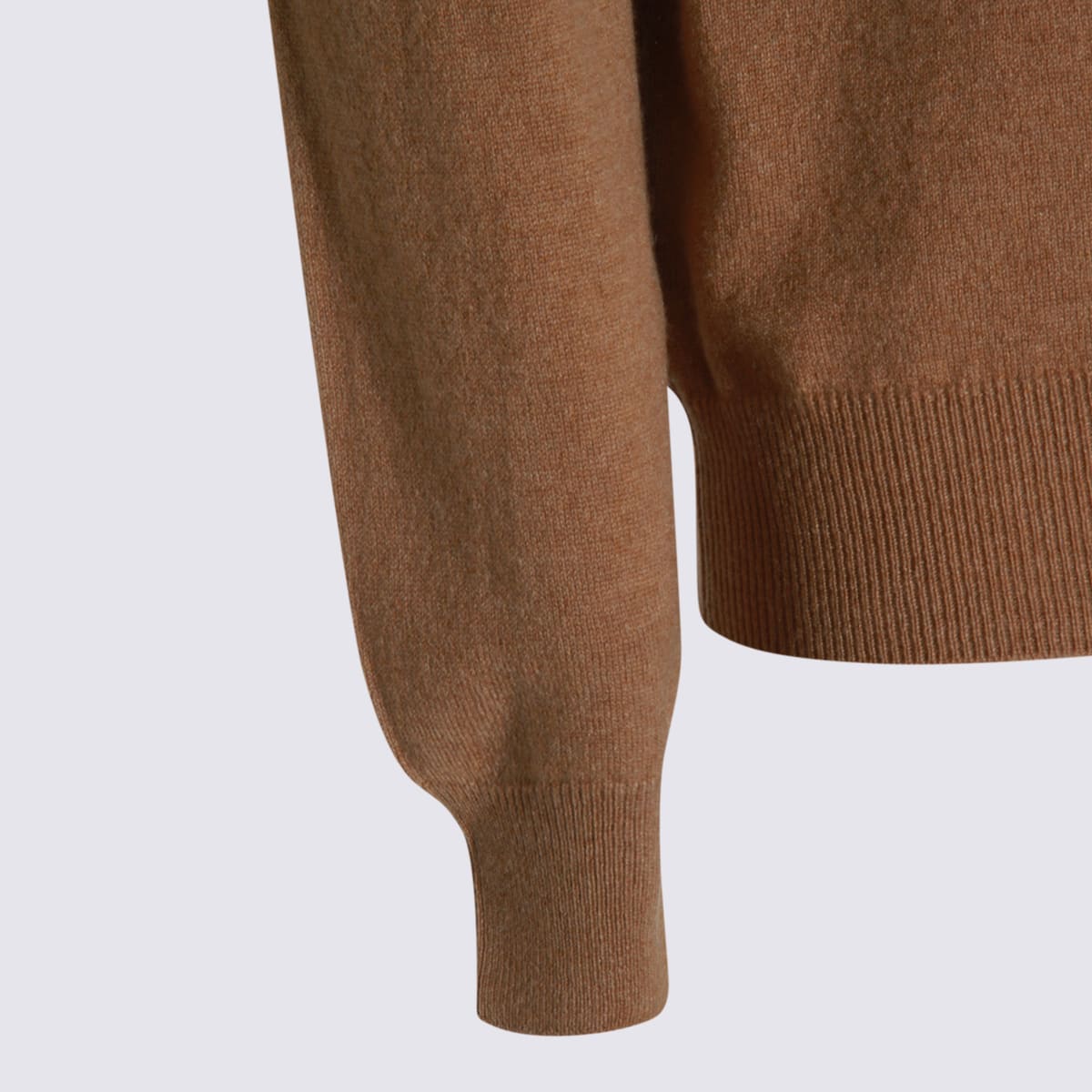 Malo Cashmere And Silk Crewneck In Brown