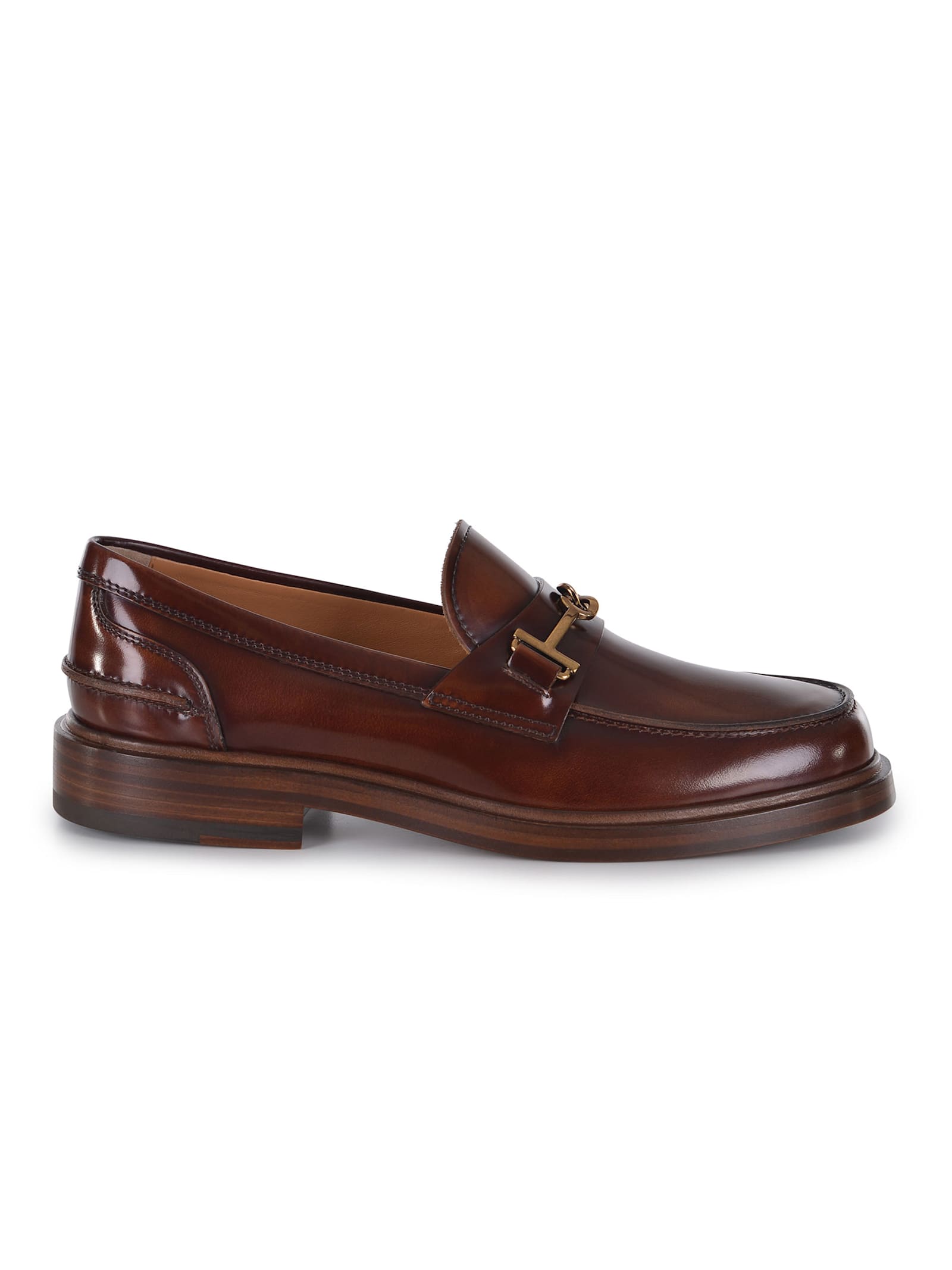 Shop Tod's Leather Loafer In Cuoio Scuro