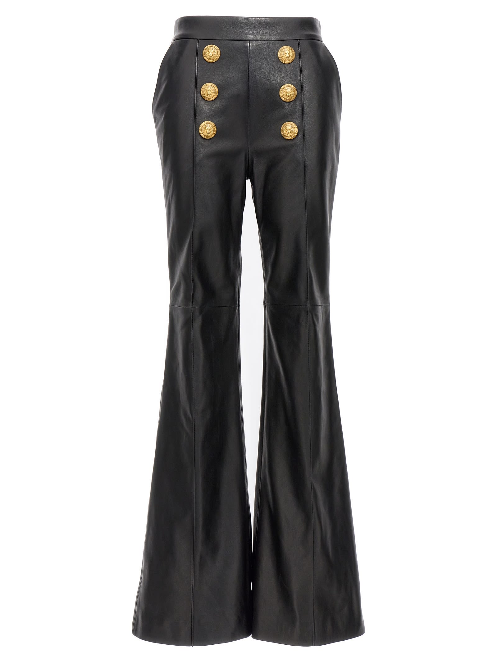 Grader celsius silhuet længde Balmain Leather Pants In Black | ModeSens
