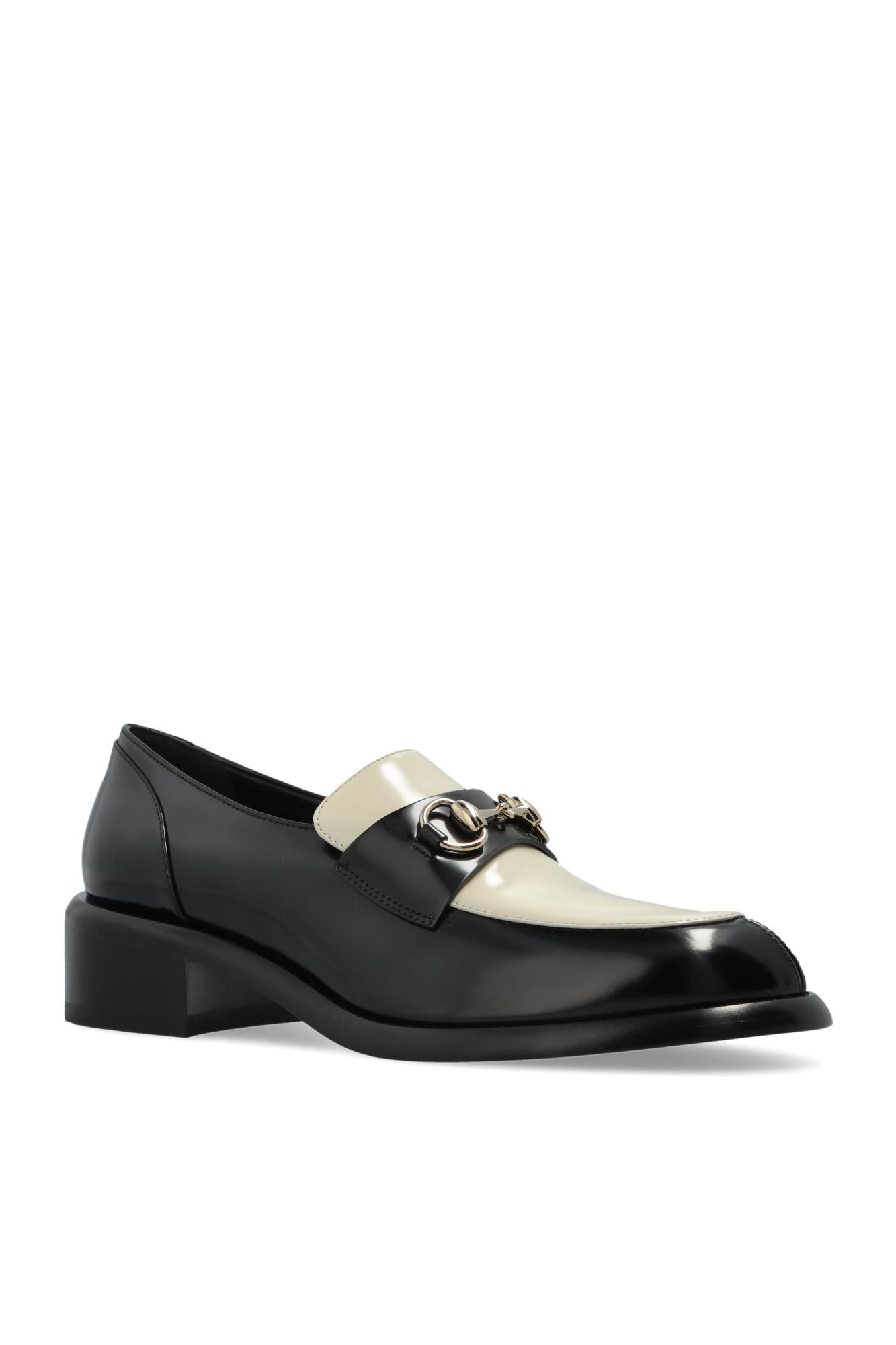 Gucci Two-tone Leather Loafers With Horsebit In Black