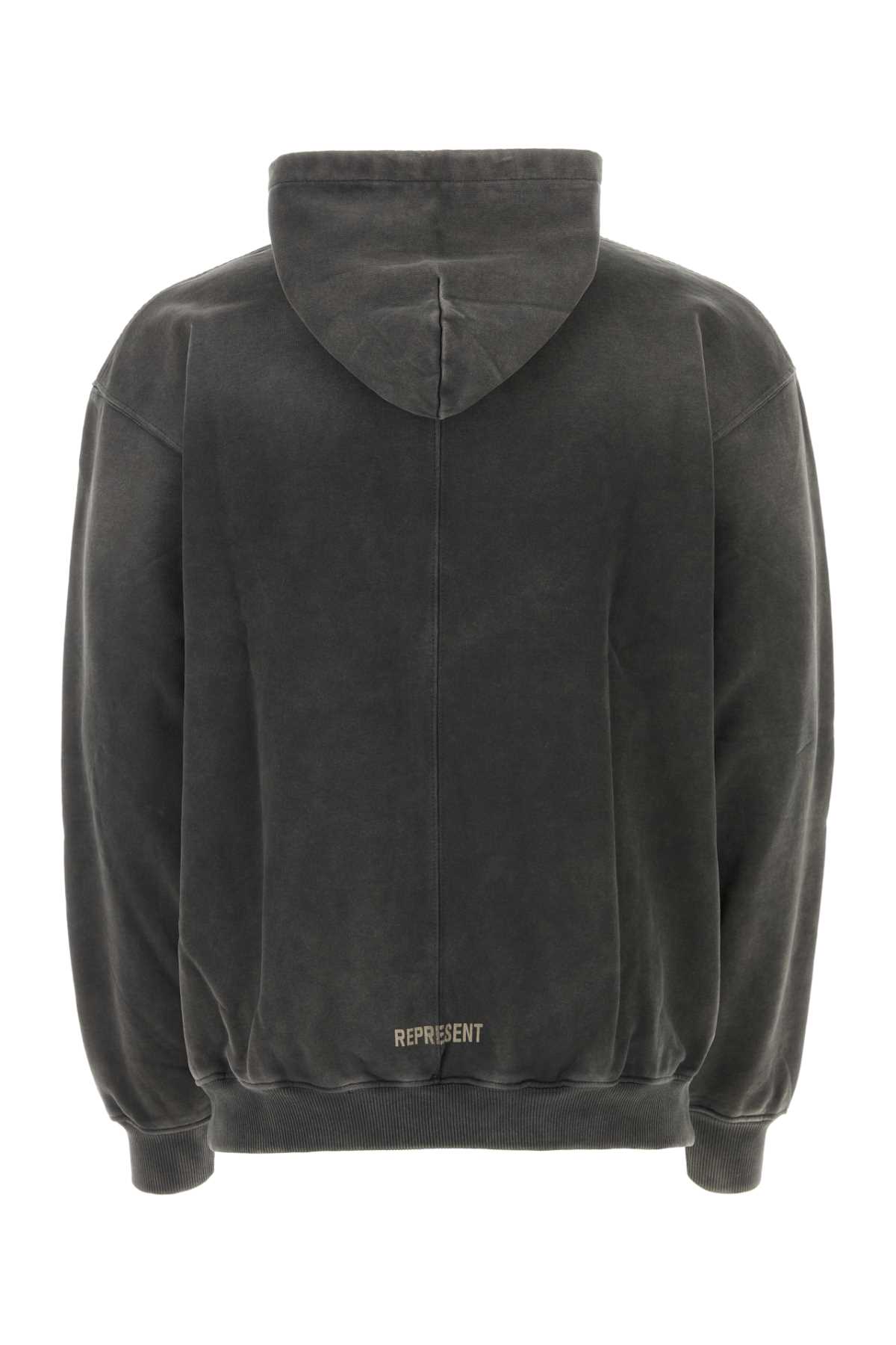 Represent Black Cotton Sweatshirt In Agedblack