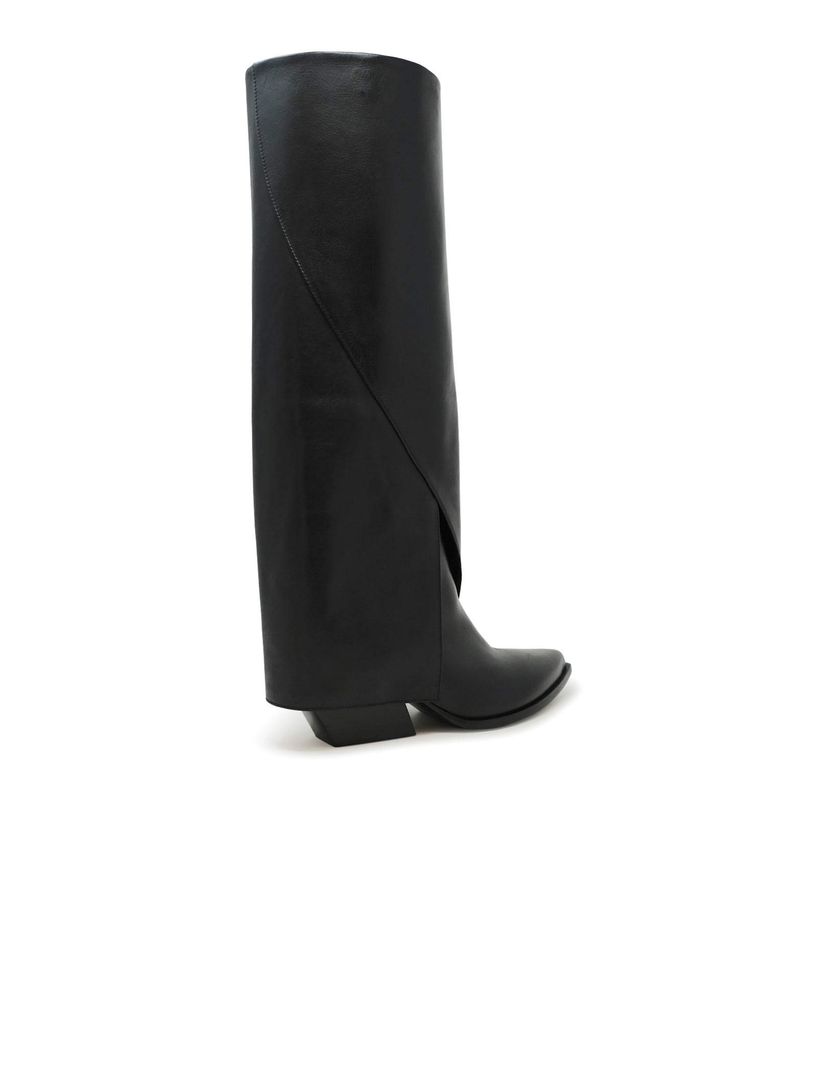 Shop Elena Iachi Black Leather Boots