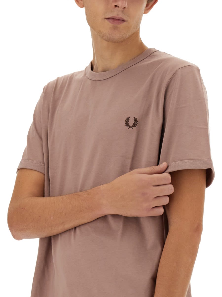 Shop Fred Perry T-shirt With Logo In Pink