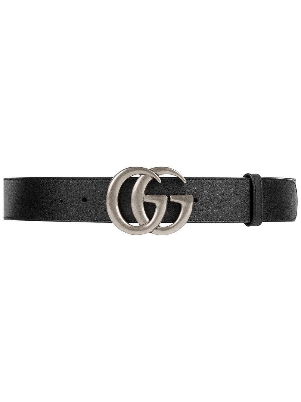 Shop Gucci Double G Buckle Belt In Black