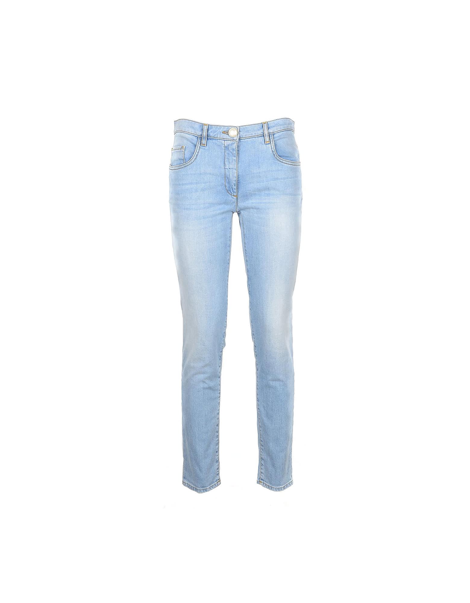 Moschino Womens Sky Blue Jeans