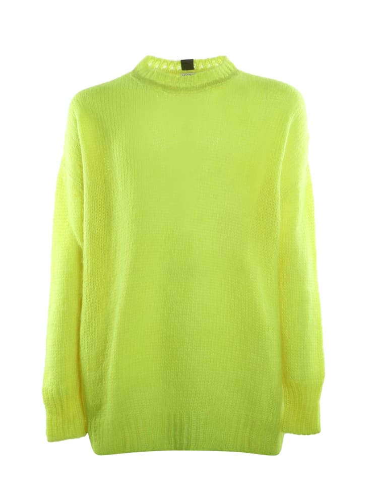 Loewe Light Mohair Sweater With Leather Anagram