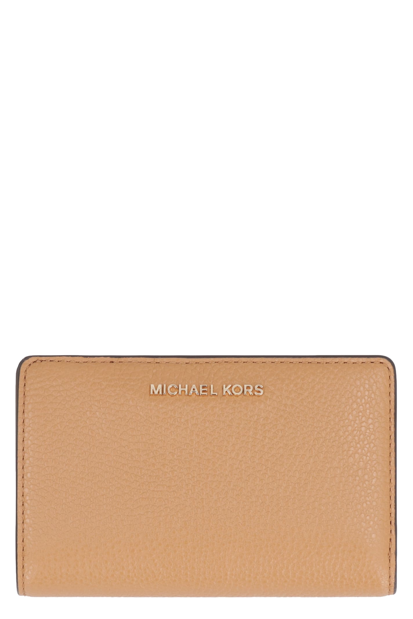 Michael Michael Kors Grainy Leather Wallet In Saddle Brown