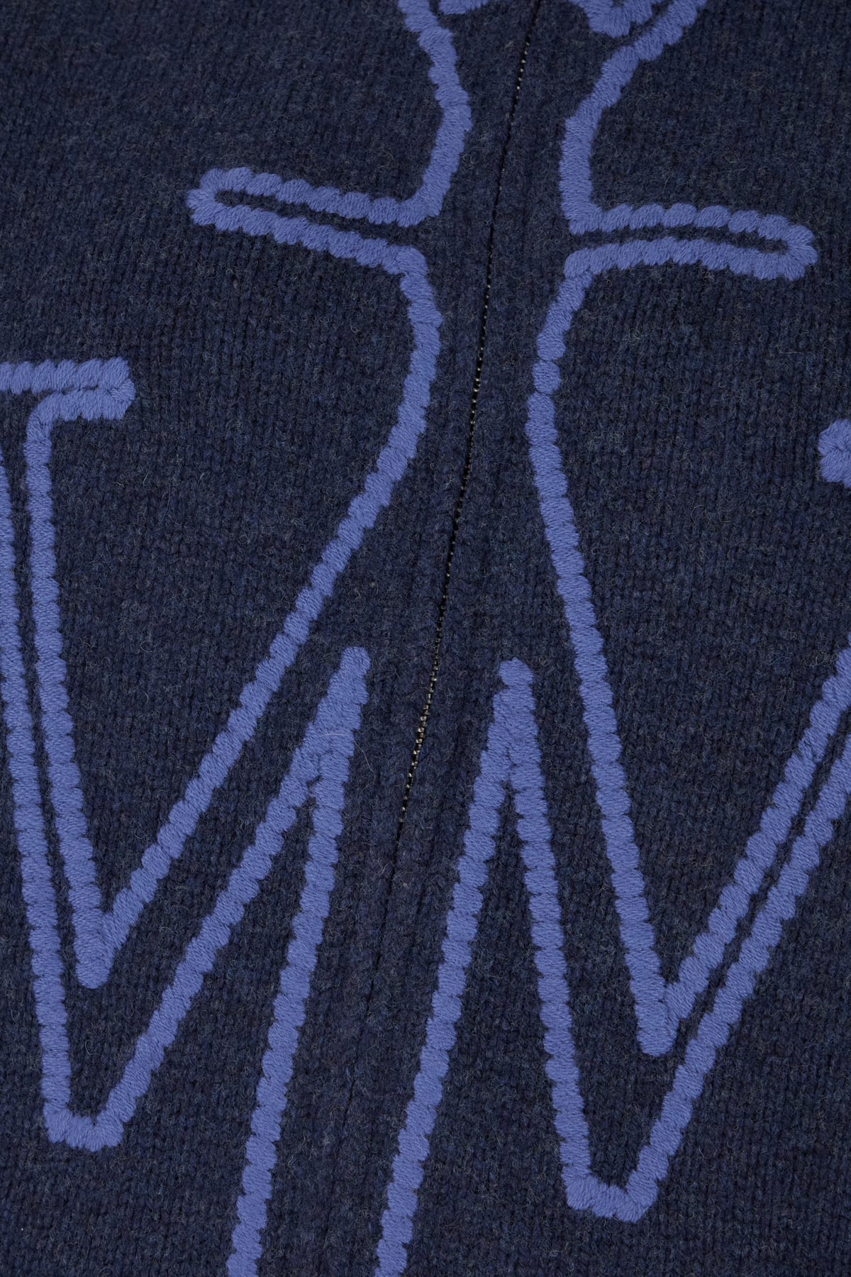 Jw Anderson Navy Blue Wool Cardigan In Blue