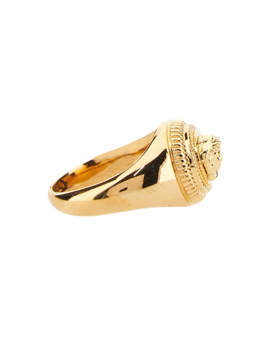 Shop Versace Anello Medusa Biggie In Gold