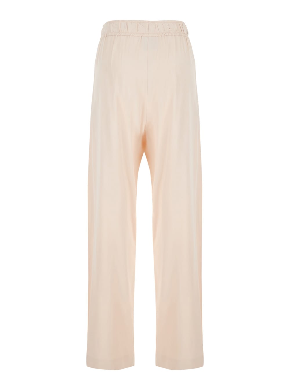 Merci Pink Pants With Elastic Waist And Pences In Viscose Blend Woman