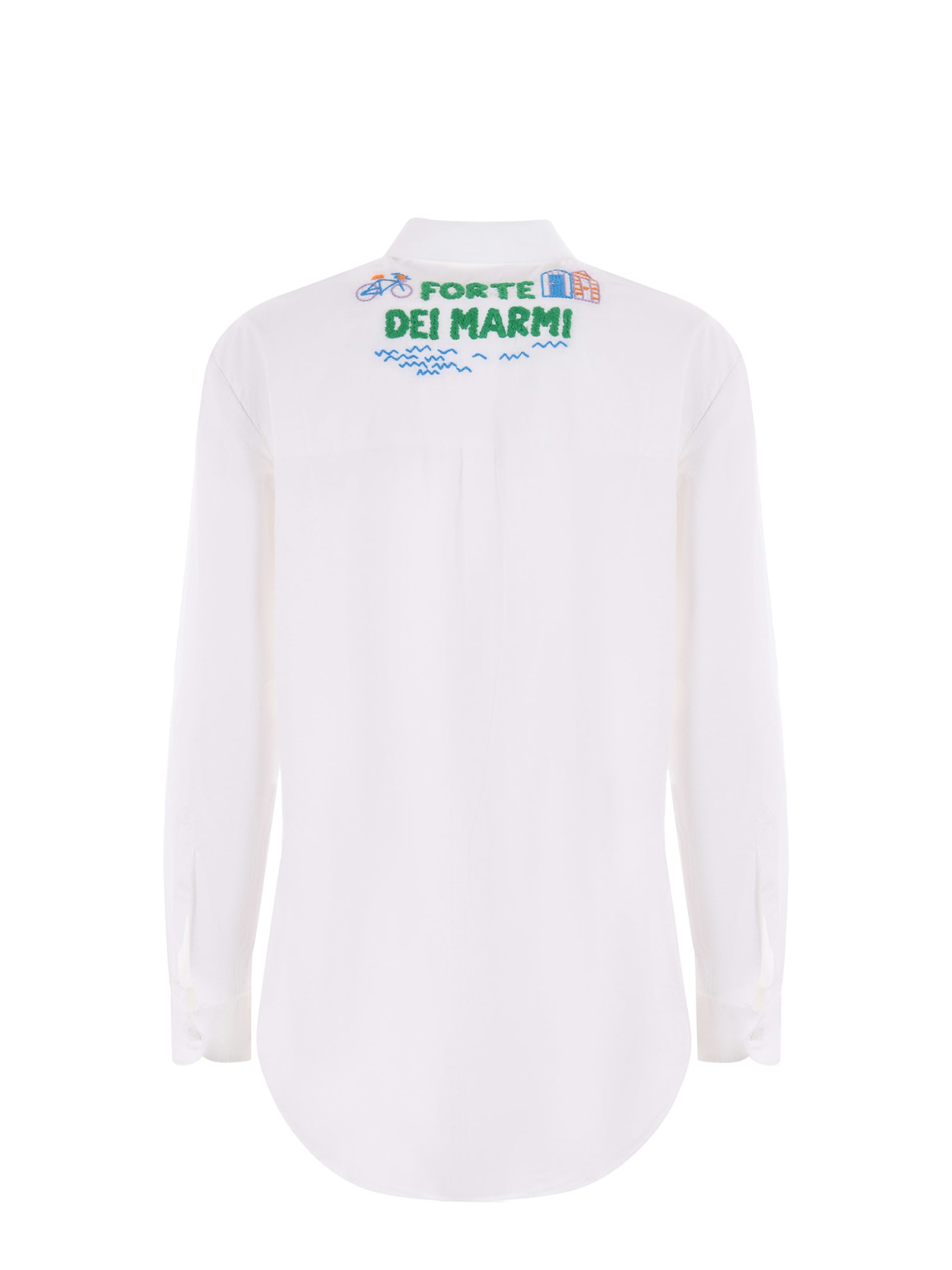 Shop Mc2 Saint Barth Camicia Over  In Cotone Seersucker Disponibile Store Scafati In Bianco